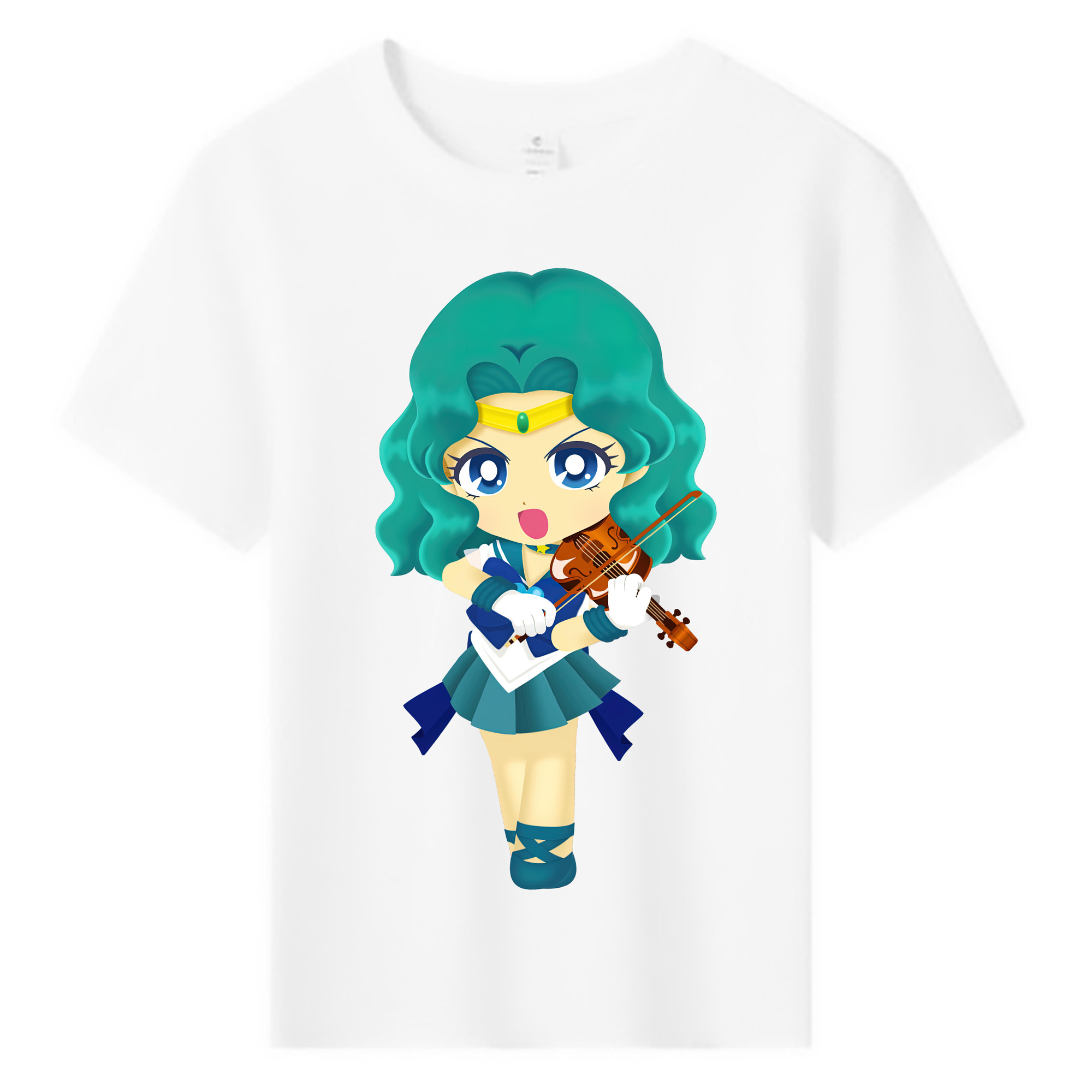 （画像用） 美少女戦士セーラームーン 海王 みちる（かいおう みちる） Sailor Moon Kaiou Michiru 綿100％キッズTシャツ（フロントプリント）
