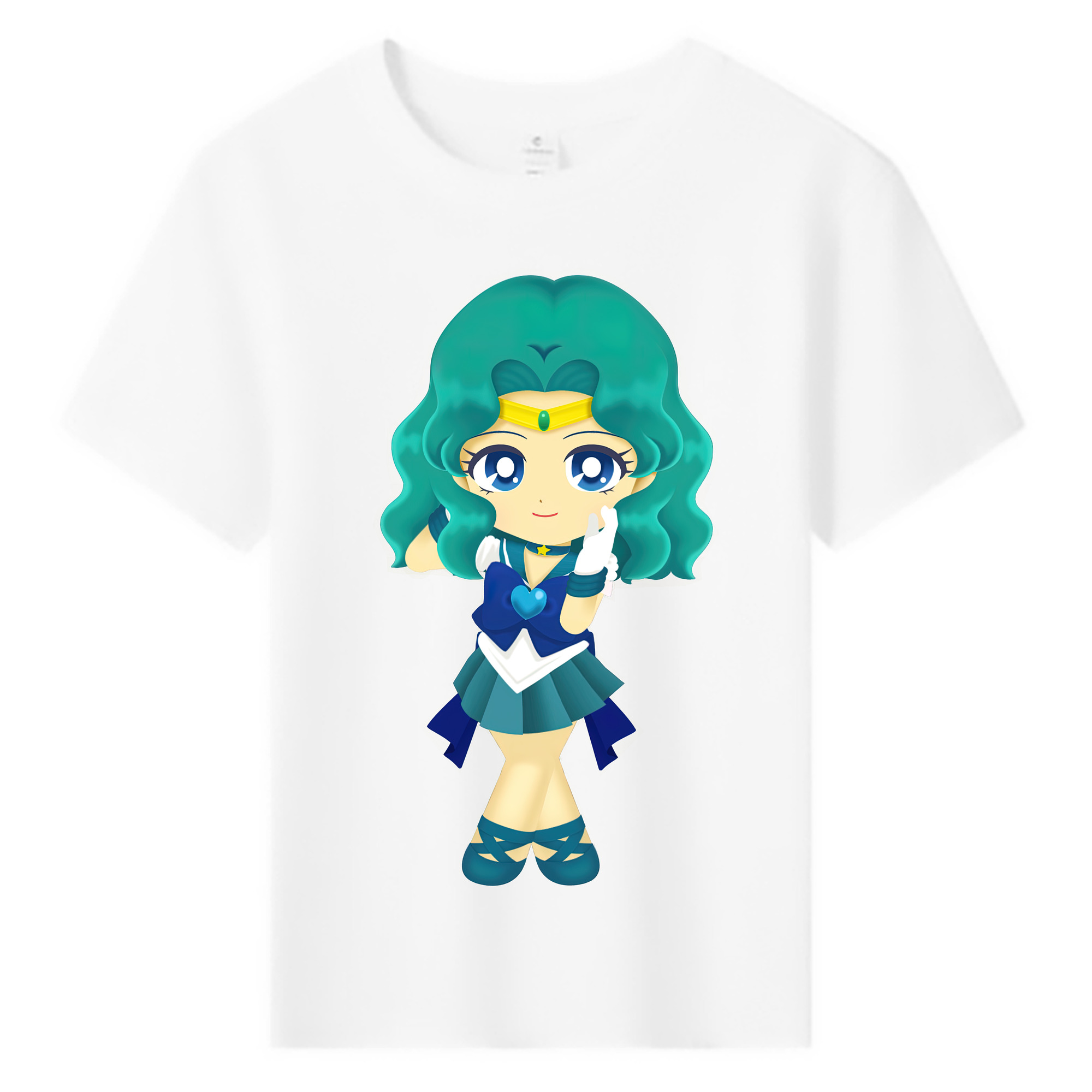 （画像用） 美少女戦士セーラームーン 海王 みちる（かいおう みちる） Sailor Moon Kaiou Michiru 綿100％キッズTシャツ（フロントプリント）