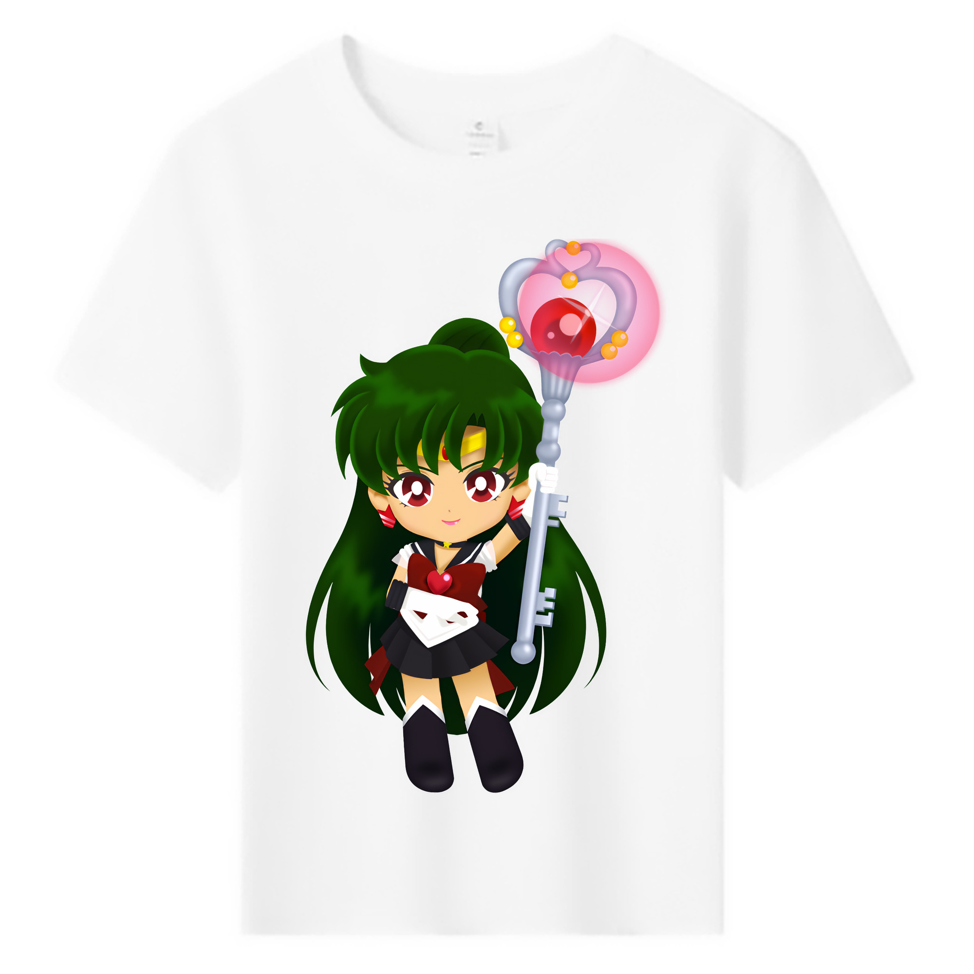 （画像用） 美少女戦士セーラームーン 冥王せつな Sailor Moon Meiou Setsuna 綿100％キッズTシャツ（フロントプリント）