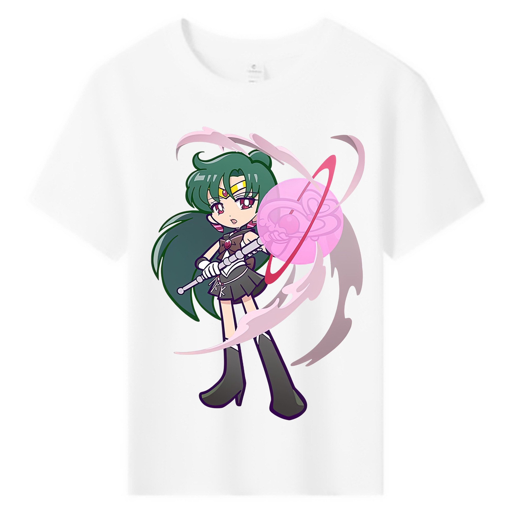 （画像用） 美少女戦士セーラームーン 冥王せつな Sailor Moon Meiou Setsuna 綿100％キッズTシャツ（フロントプリント）