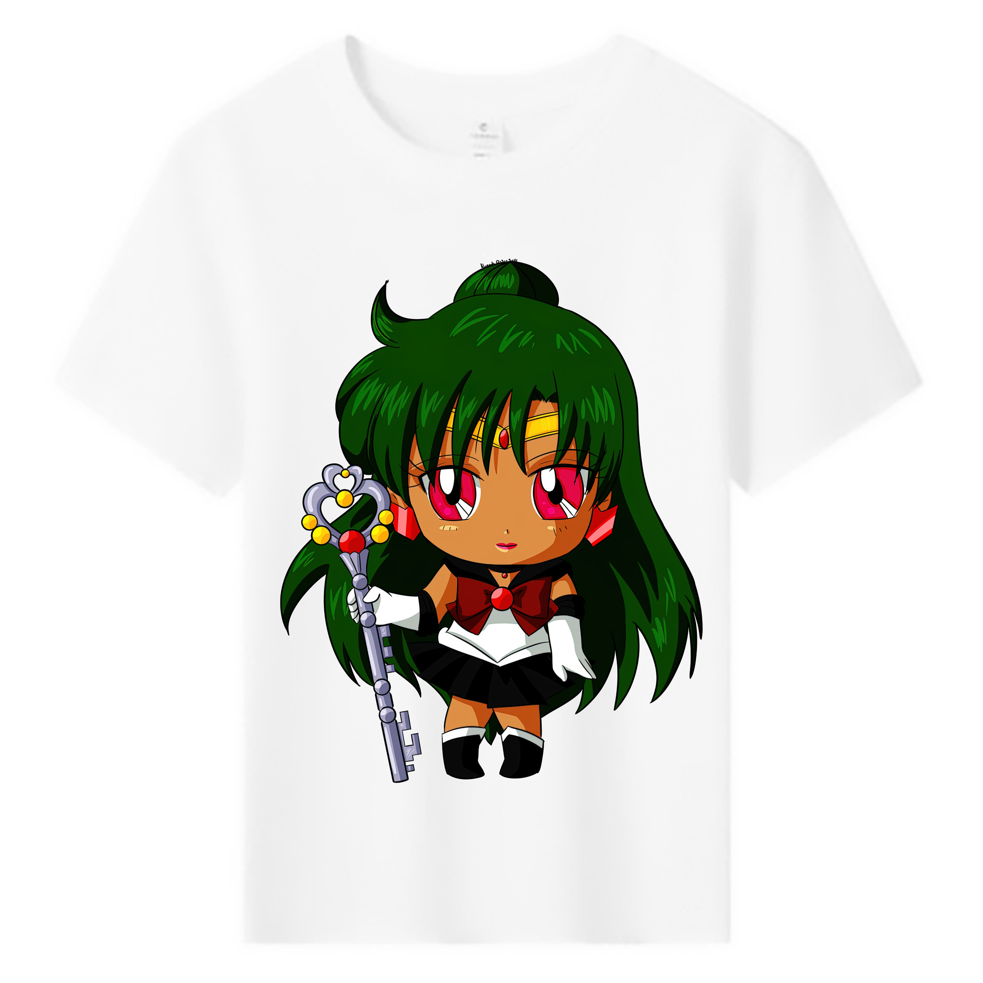 （画像用） 美少女戦士セーラームーン 冥王せつな Sailor Moon Meiou Setsuna 綿100％キッズTシャツ（フロントプリント）