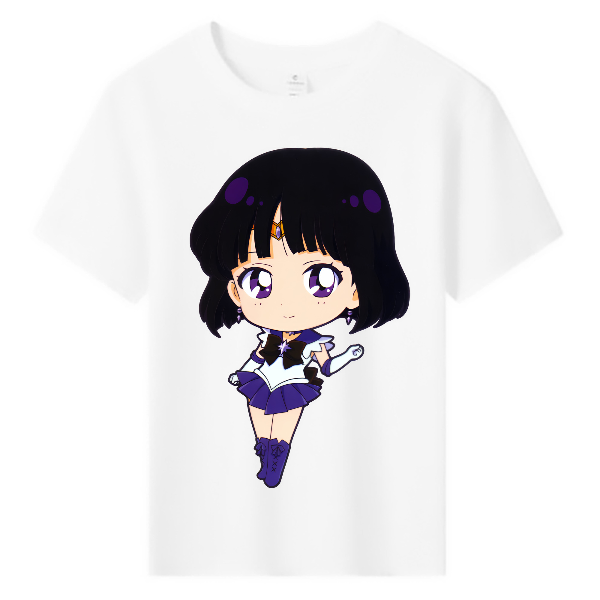 （画像用） 美少女戦士セーラームーン 土萠ほたる Sailor Moon Tomoe Hotaru （セーラーサターン；Sailor Saturn） 綿100％キッズTシャツ（フロントプリント）