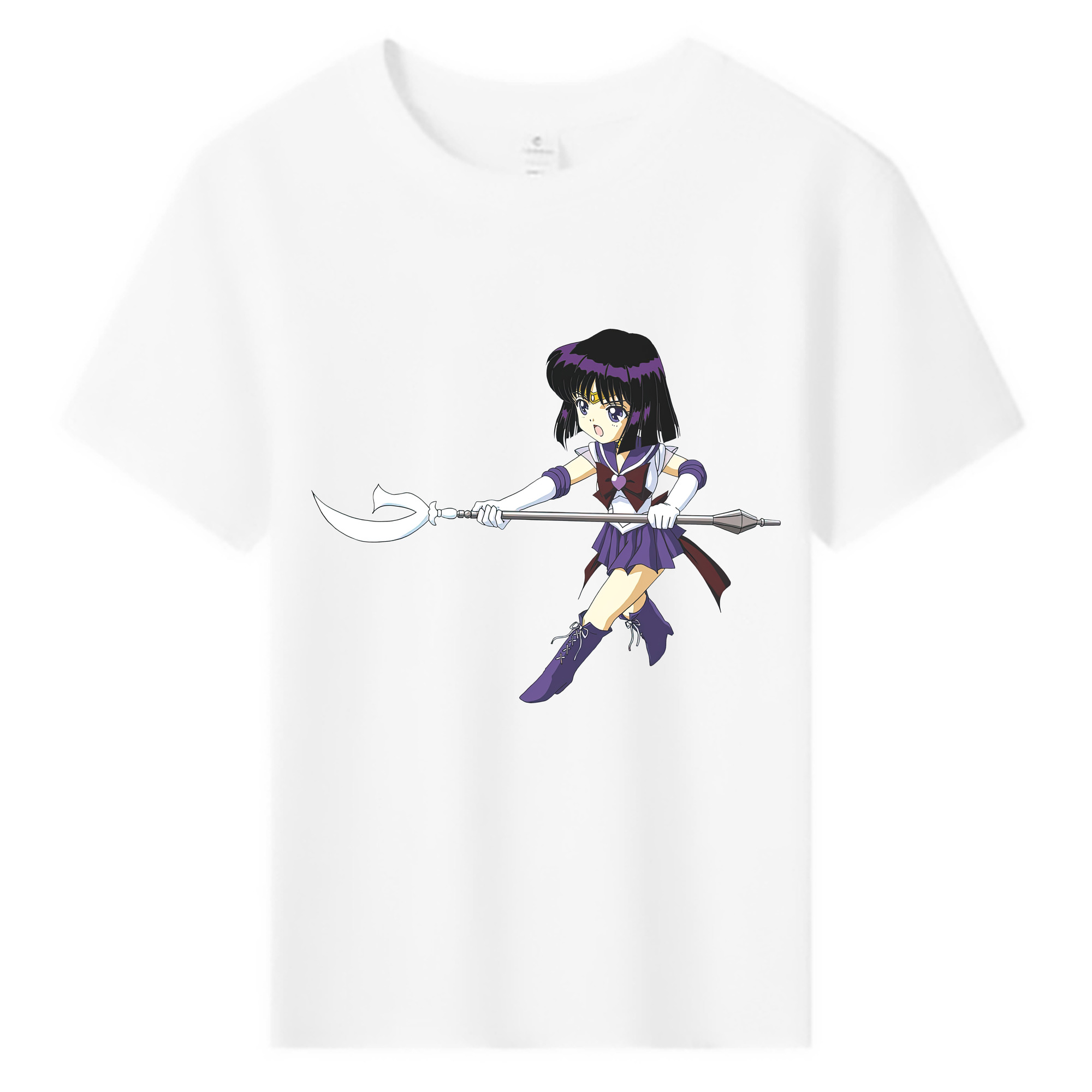 （画像用） 美少女戦士セーラームーン 土萠ほたる Sailor Moon Tomoe Hotaru （セーラーサターン；Sailor Saturn） 綿100％キッズTシャツ（フロントプリント）
