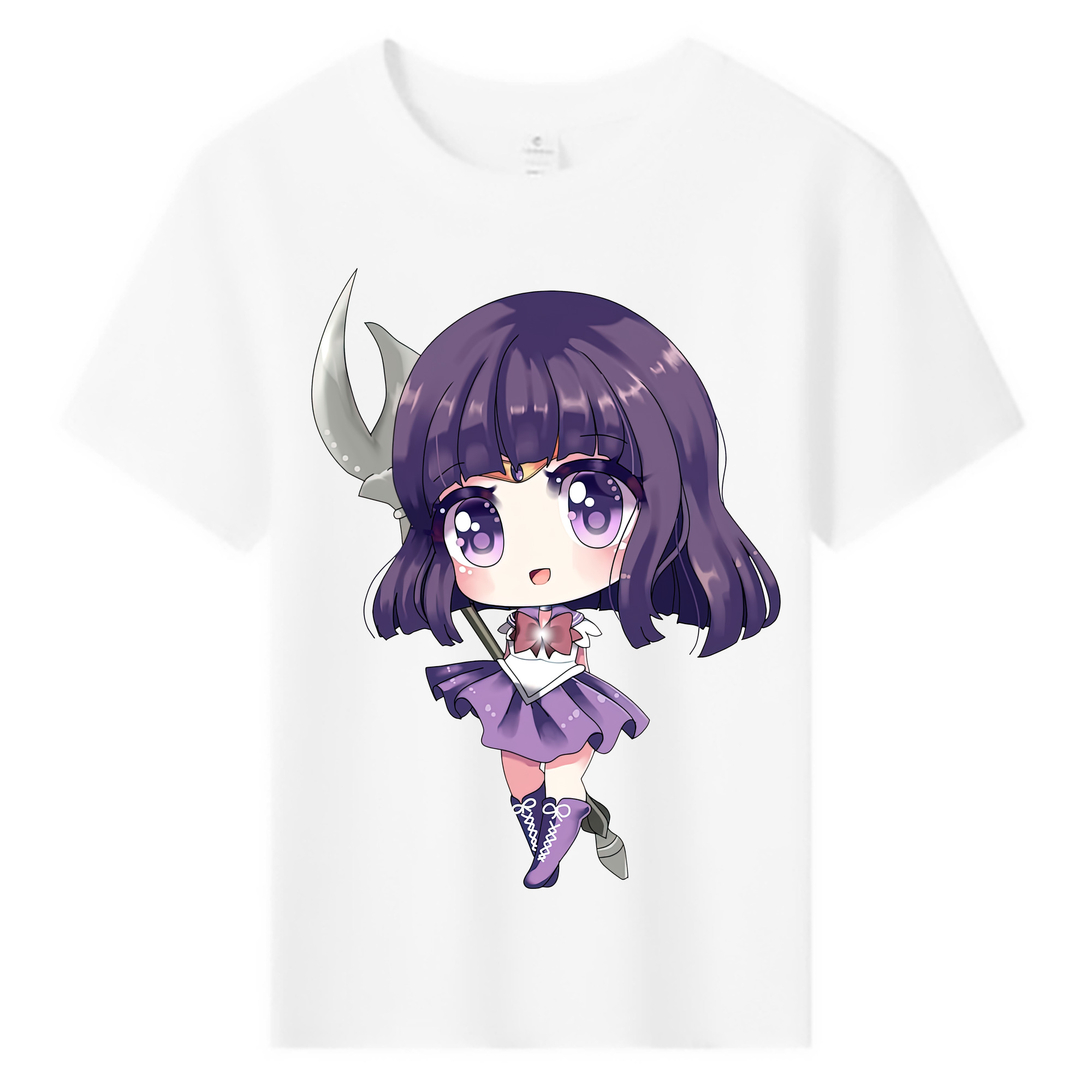（画像用） 美少女戦士セーラームーン 土萠ほたる Sailor Moon Tomoe Hotaru （セーラーサターン；Sailor Saturn） 綿100％キッズTシャツ（フロントプリント）