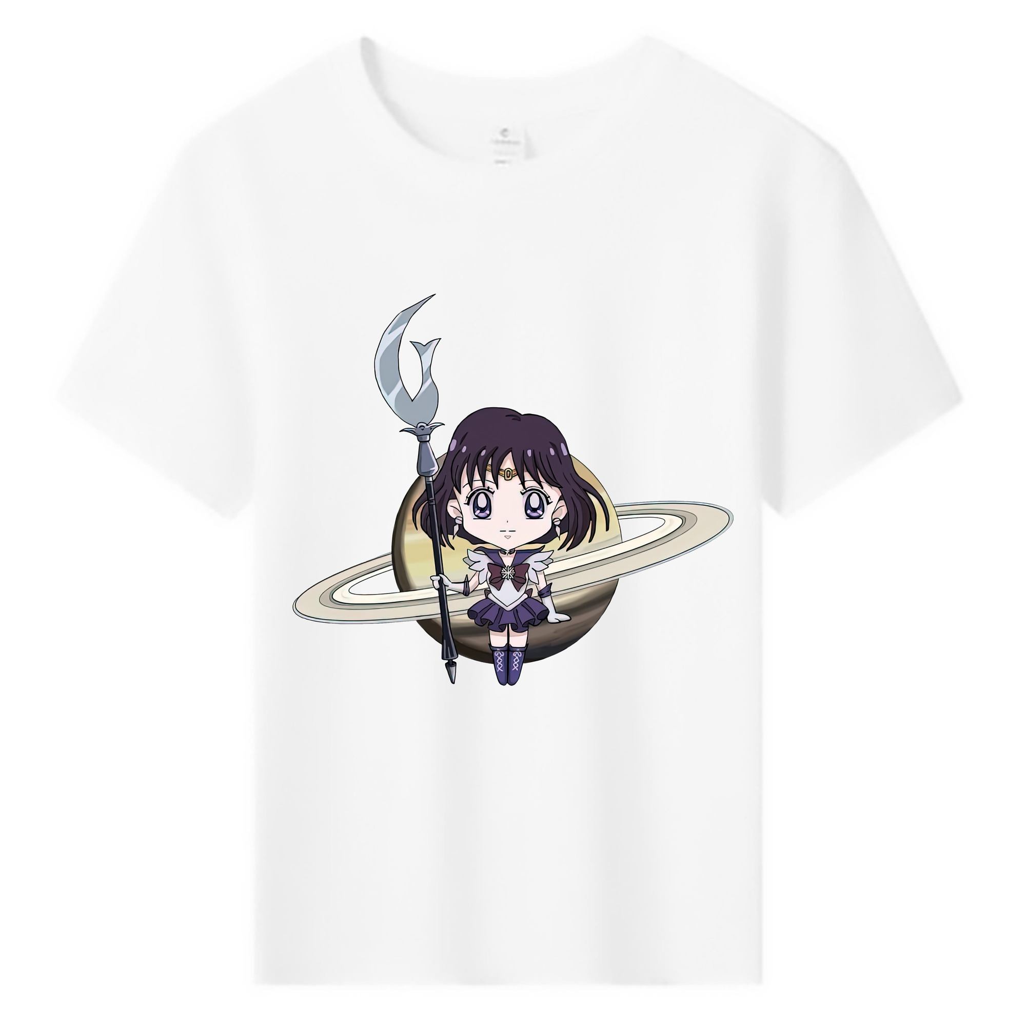 （画像用） 美少女戦士セーラームーン 土萠ほたる Sailor Moon Tomoe Hotaru （セーラーサターン；Sailor Saturn） 綿100％キッズTシャツ（フロントプリント）