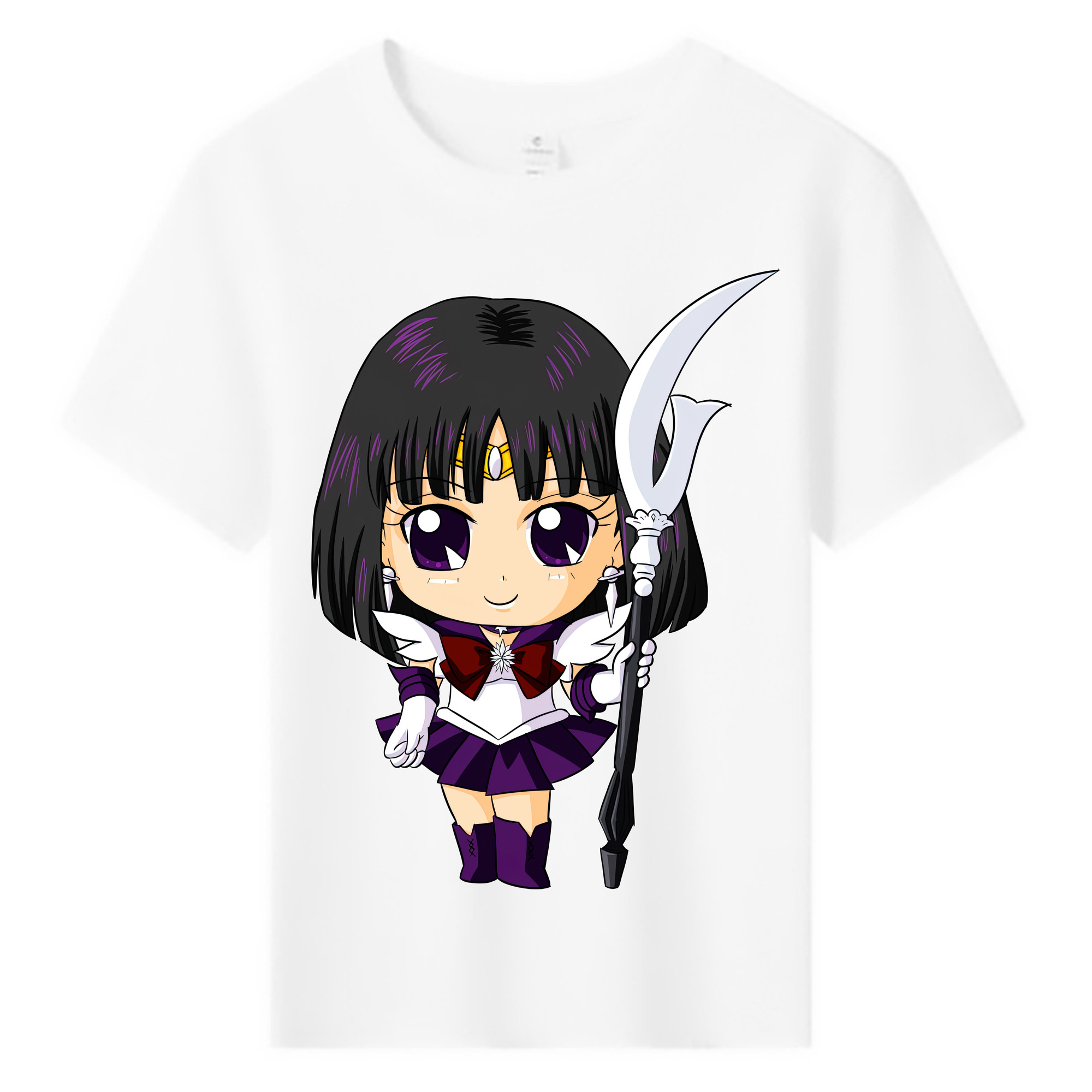 （画像用） 美少女戦士セーラームーン 土萠ほたる Sailor Moon Tomoe Hotaru （セーラーサターン；Sailor Saturn） 綿100％キッズTシャツ（フロントプリント）