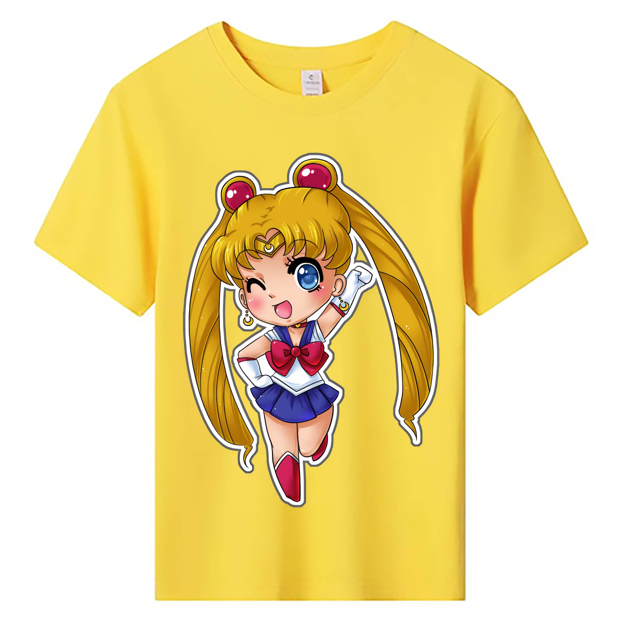 （画像用） 美少女戦士セーラームーン 月野 うさぎ つきの うさぎ Sailor Moon Tsukino Usagi 綿100％キッズTシャツ（フロントプリント）