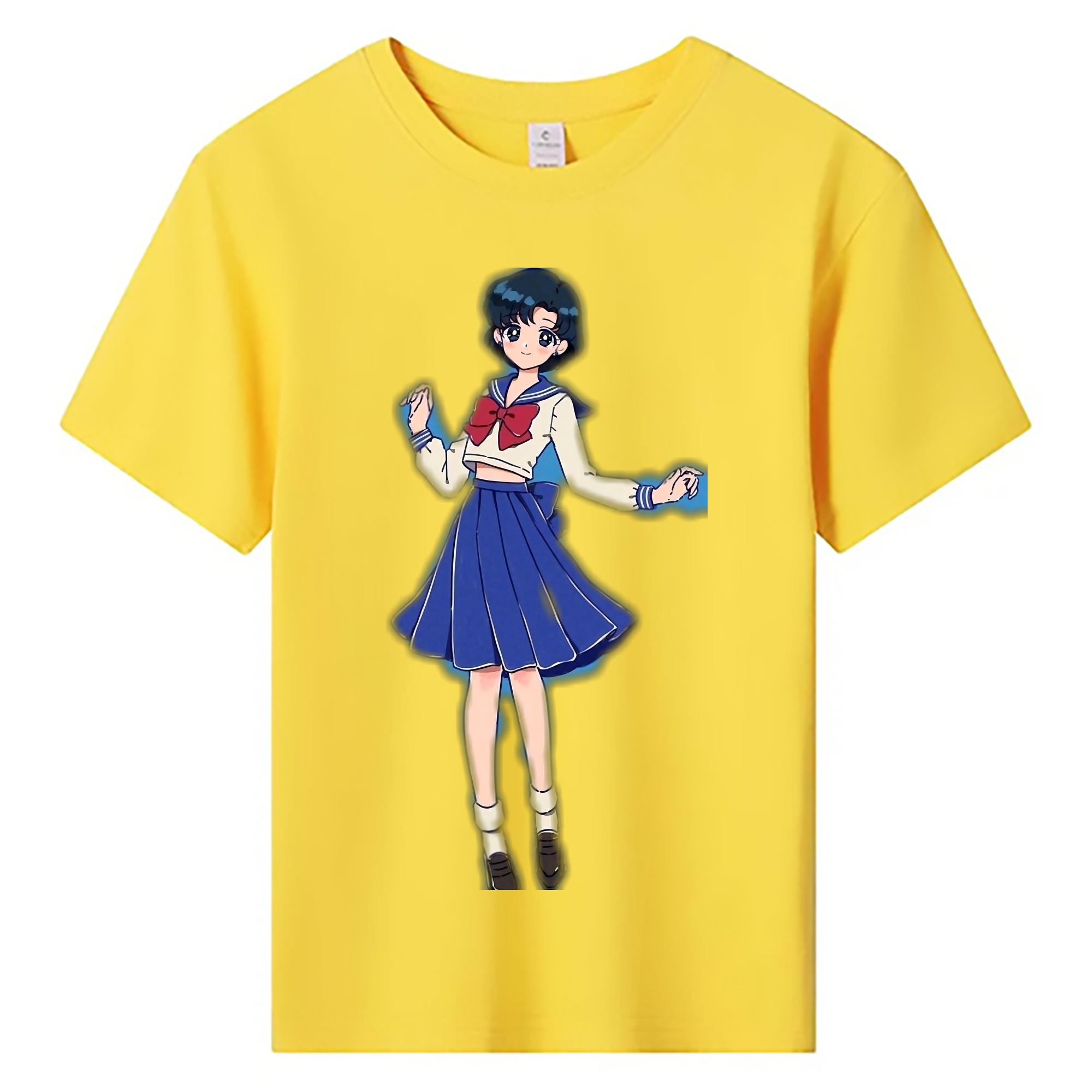 （画像用） 美少女戦士セーラームーン 水野 亜美 みずの あみ Sailor Moon Mizuno Ami 綿100％キッズTシャツ（フロントプリント）