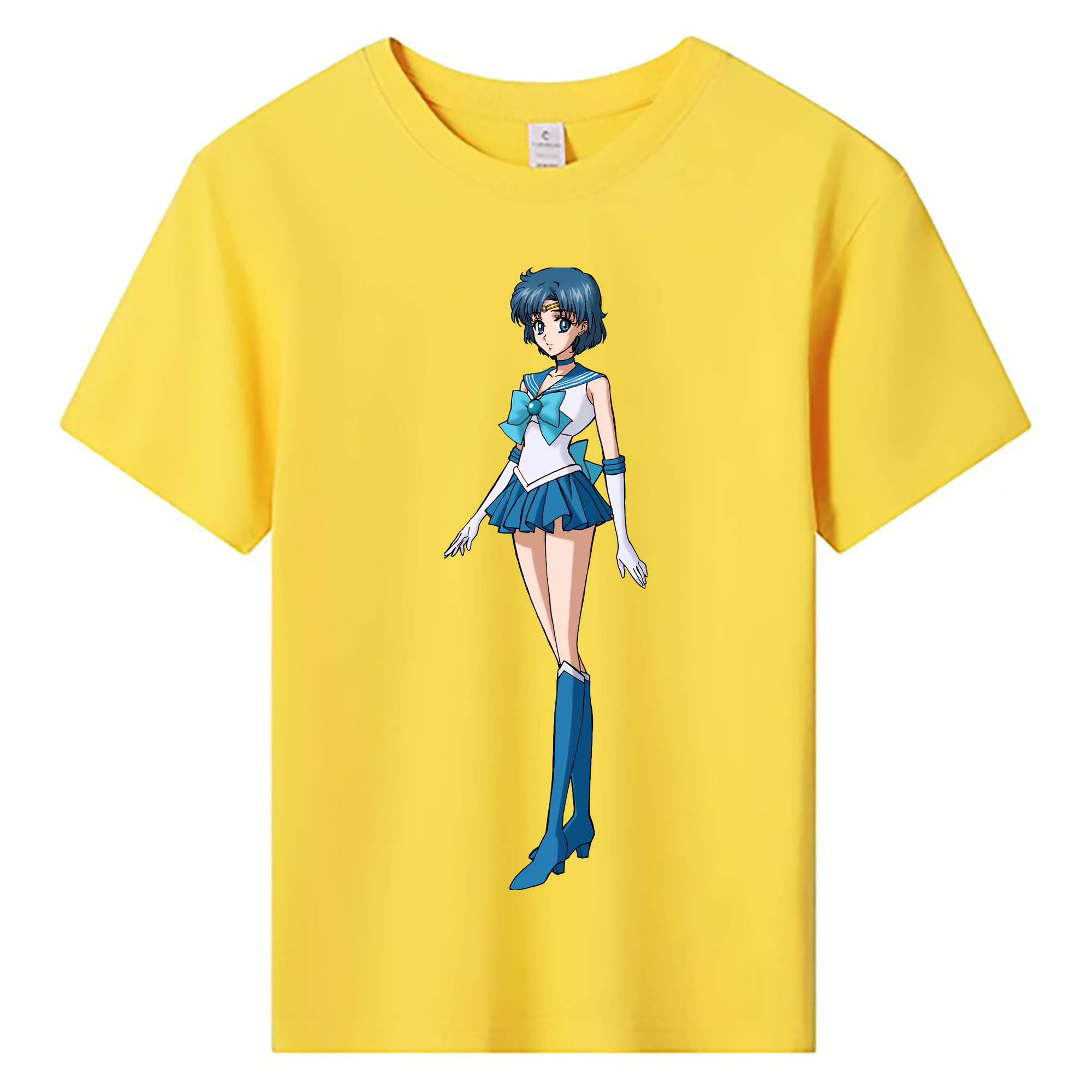 （画像用） 美少女戦士セーラームーン 水野 亜美 みずの あみ Sailor Moon Mizuno Ami 綿100％キッズTシャツ（フロントプリント）
