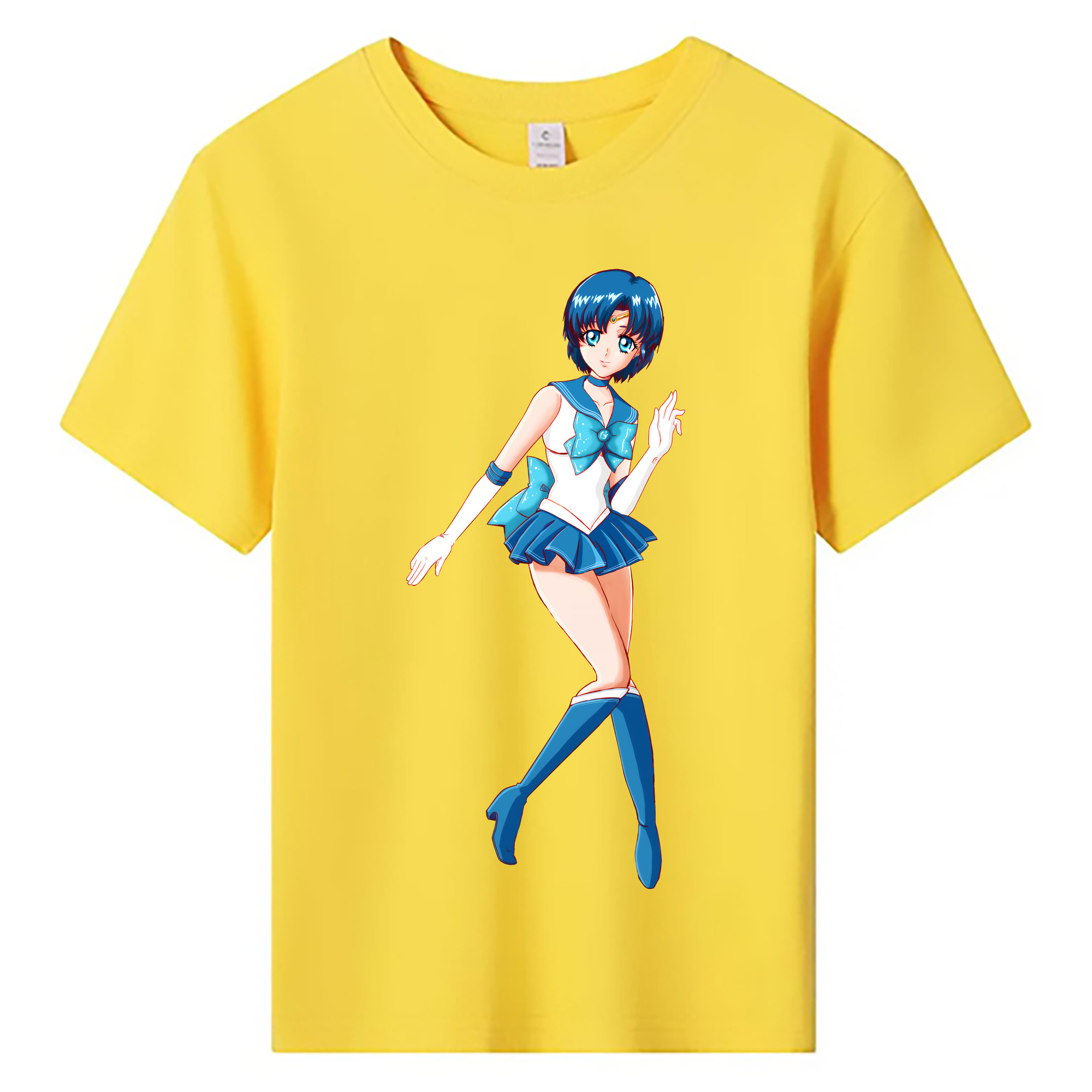 （画像用） 美少女戦士セーラームーン 水野 亜美 みずの あみ Sailor Moon Mizuno Ami 綿100％キッズTシャツ（フロントプリント）