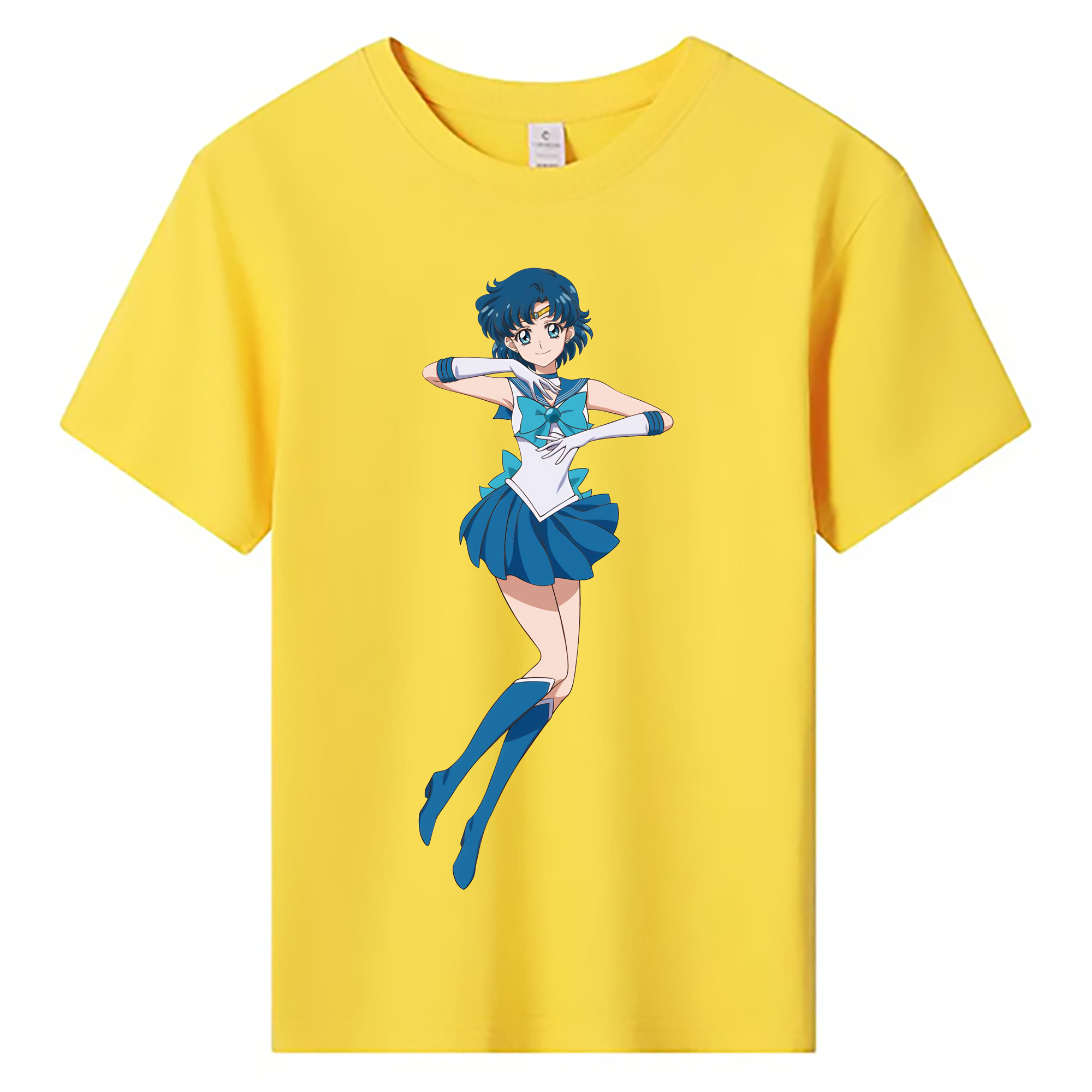 （画像用） 美少女戦士セーラームーン 水野 亜美 みずの あみ Sailor Moon Mizuno Ami 綿100％キッズTシャツ（フロントプリント）