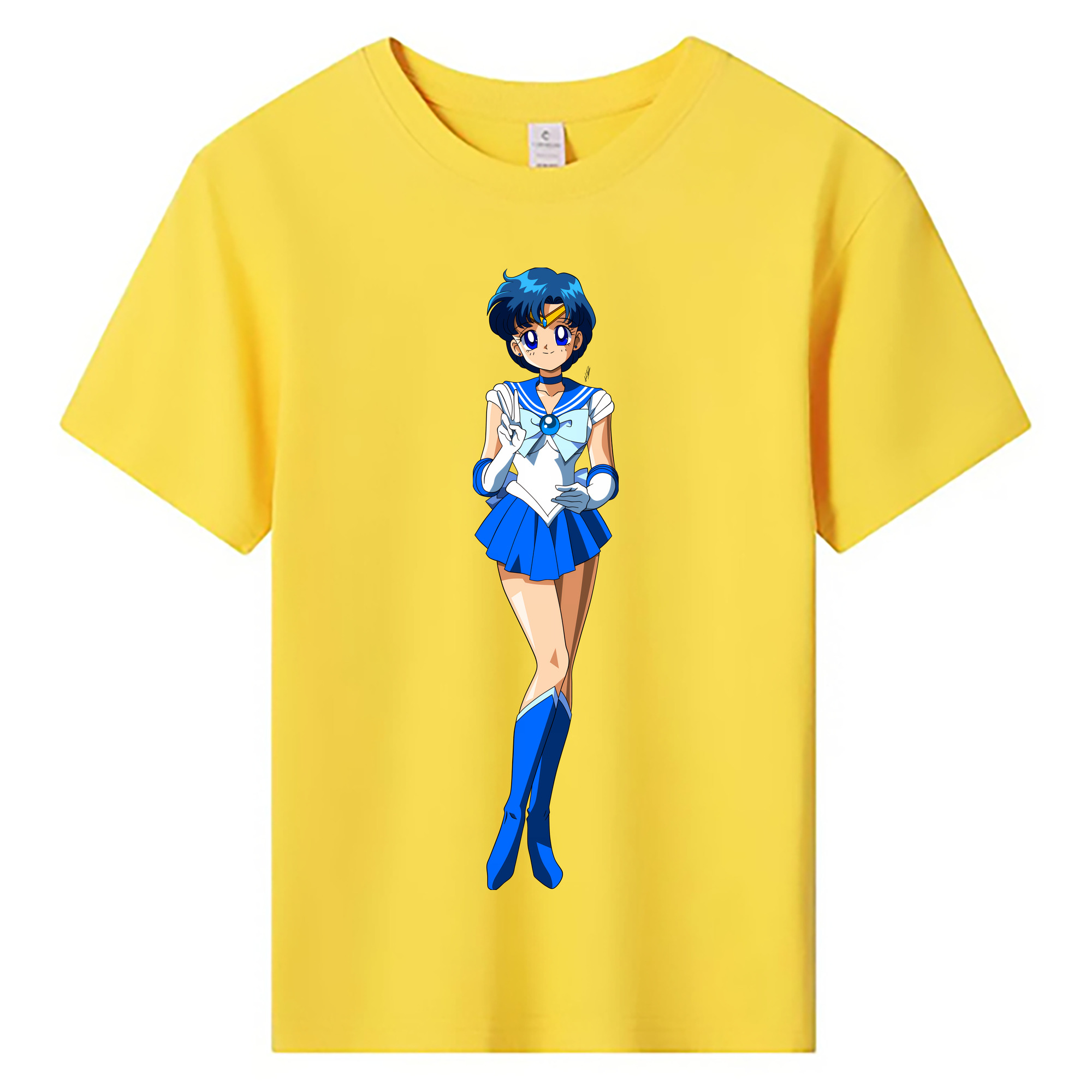 （画像用） 美少女戦士セーラームーン 水野 亜美 みずの あみ Sailor Moon Mizuno Ami 綿100％キッズTシャツ（フロントプリント）