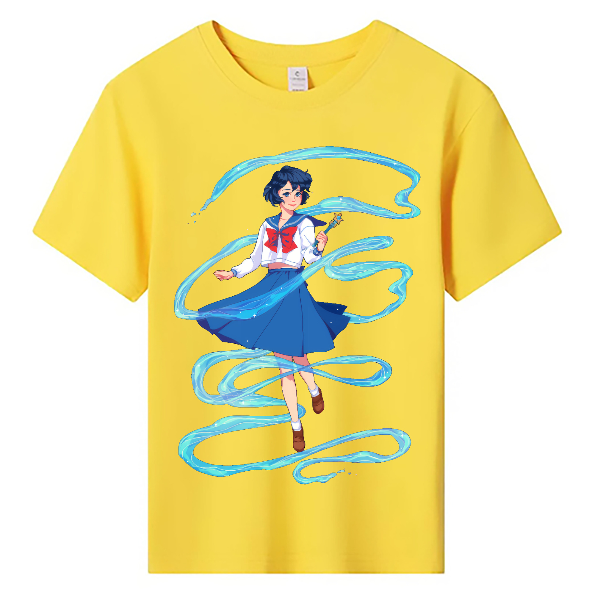 （画像用） 美少女戦士セーラームーン 水野 亜美 みずの あみ Sailor Moon Mizuno Ami 綿100％キッズTシャツ（フロントプリント）