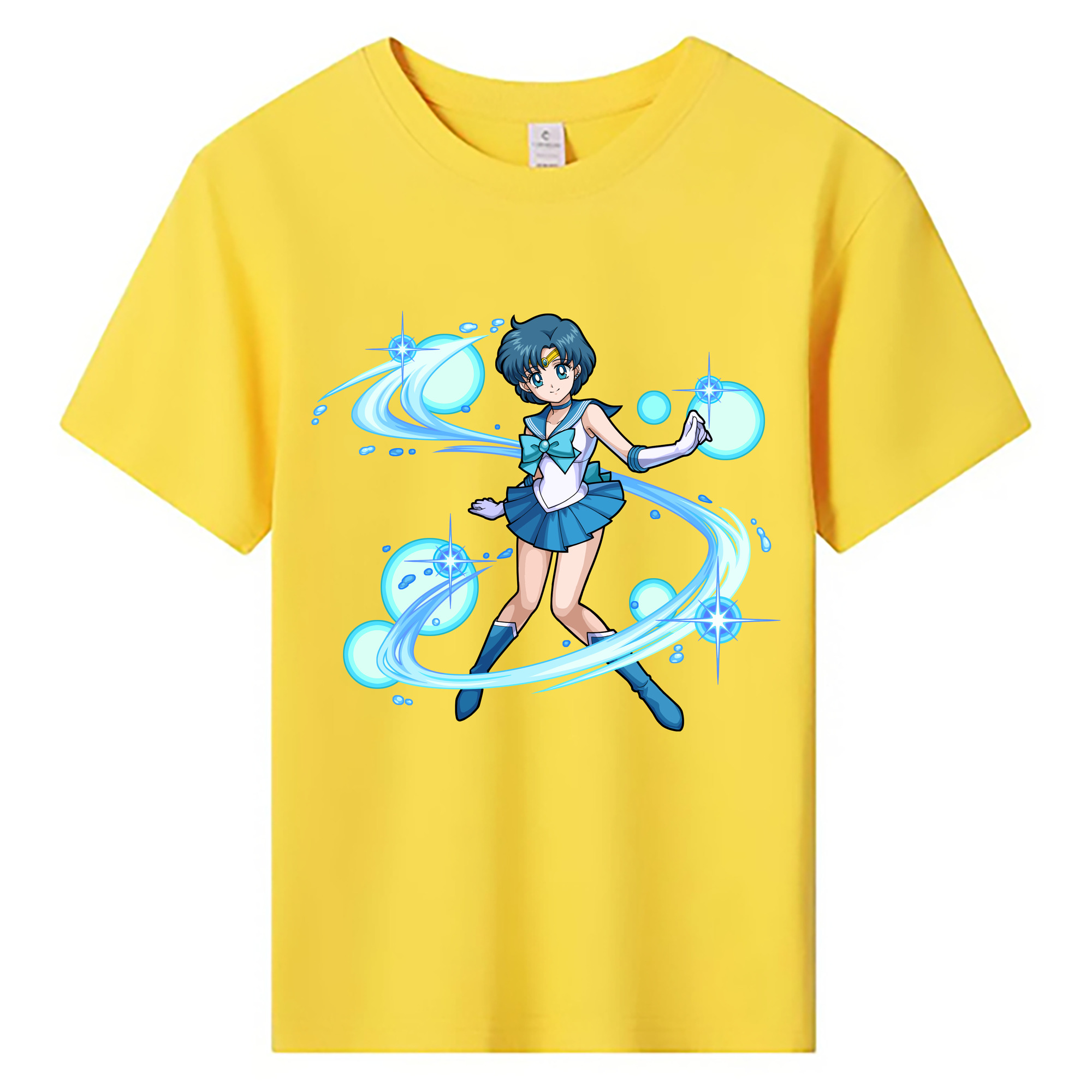 （画像用） 美少女戦士セーラームーン 水野 亜美 みずの あみ Sailor Moon Mizuno Ami 綿100％キッズTシャツ（フロントプリント）