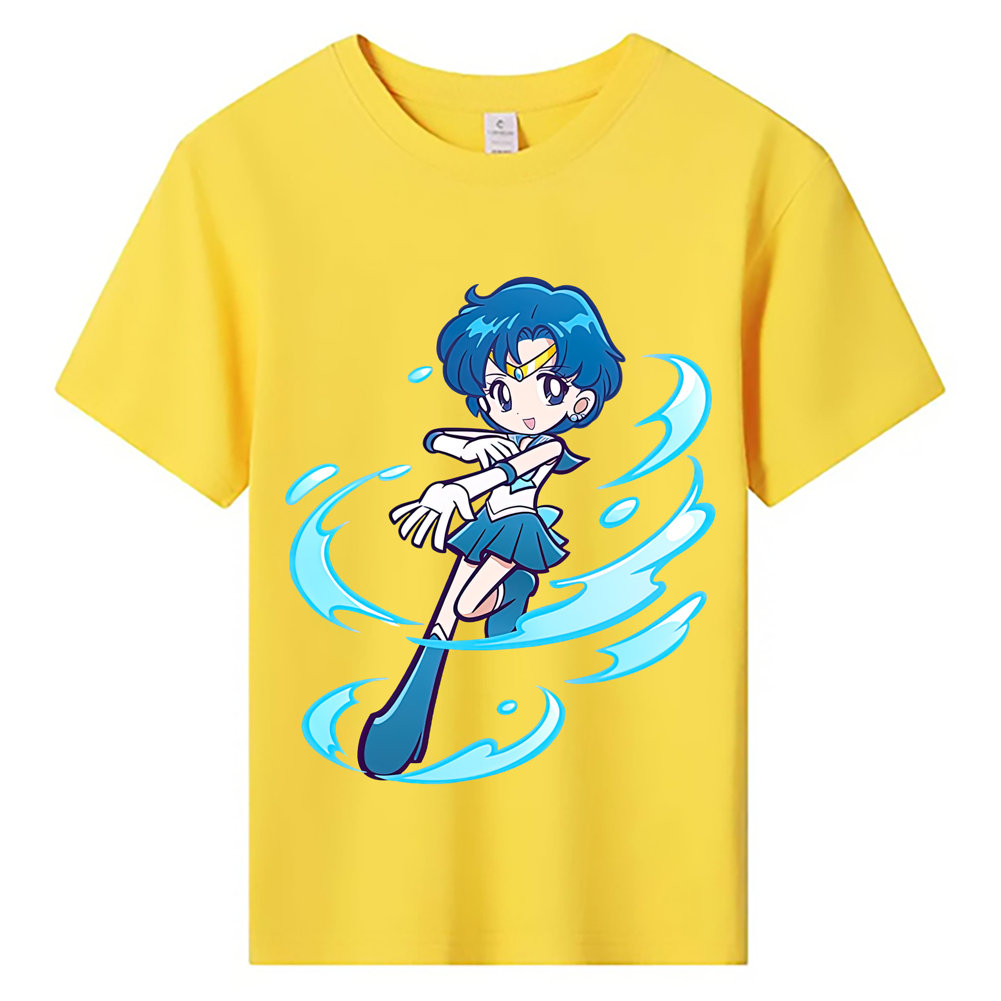 （画像用） 美少女戦士セーラームーン 水野 亜美 みずの あみ Sailor Moon Mizuno Ami 綿100％キッズTシャツ（フロントプリント）