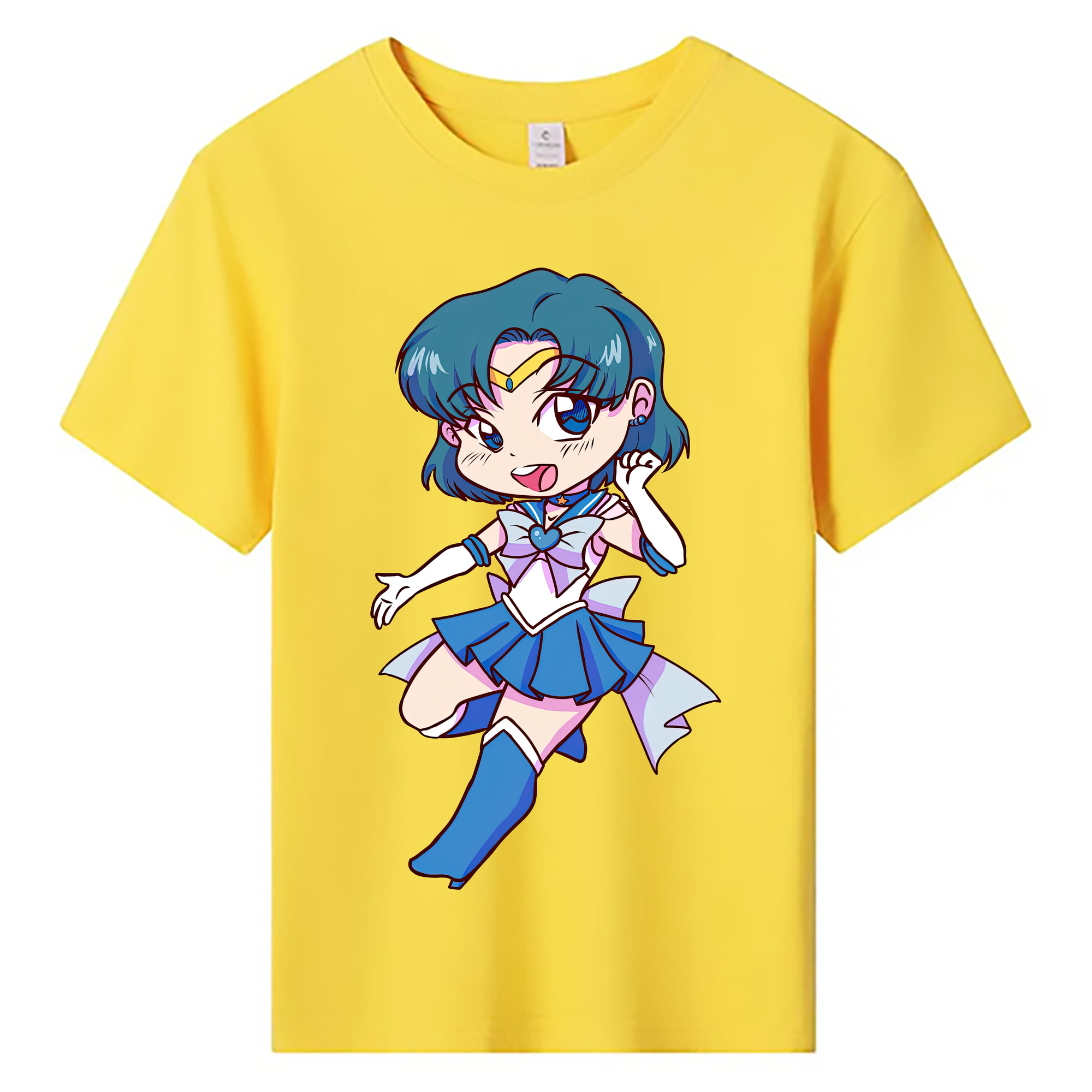 （画像用） 美少女戦士セーラームーン 水野 亜美 みずの あみ Sailor Moon Mizuno Ami 綿100％キッズTシャツ（フロントプリント）