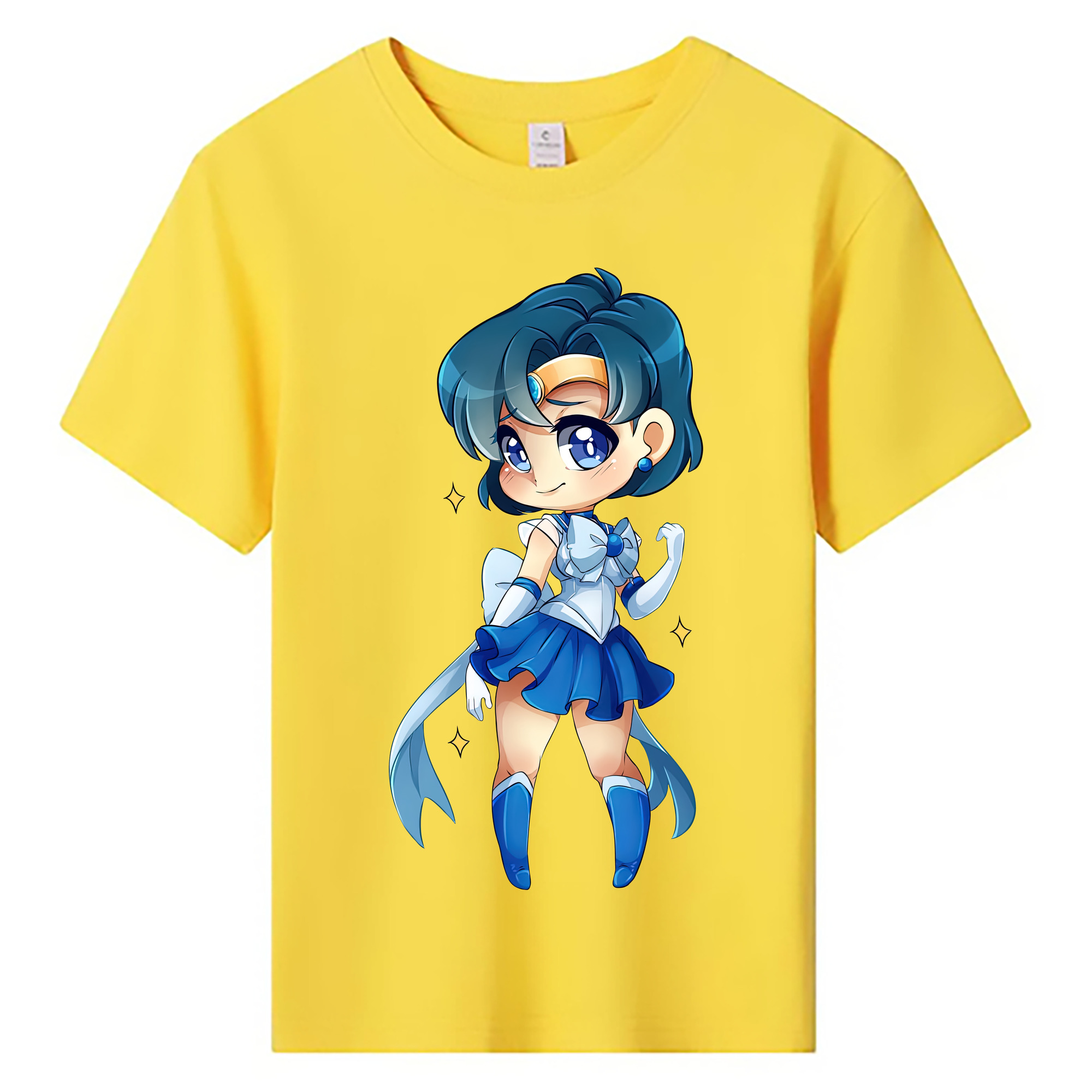 （画像用） 美少女戦士セーラームーン 水野 亜美 みずの あみ Sailor Moon Mizuno Ami 綿100％キッズTシャツ（フロントプリント）