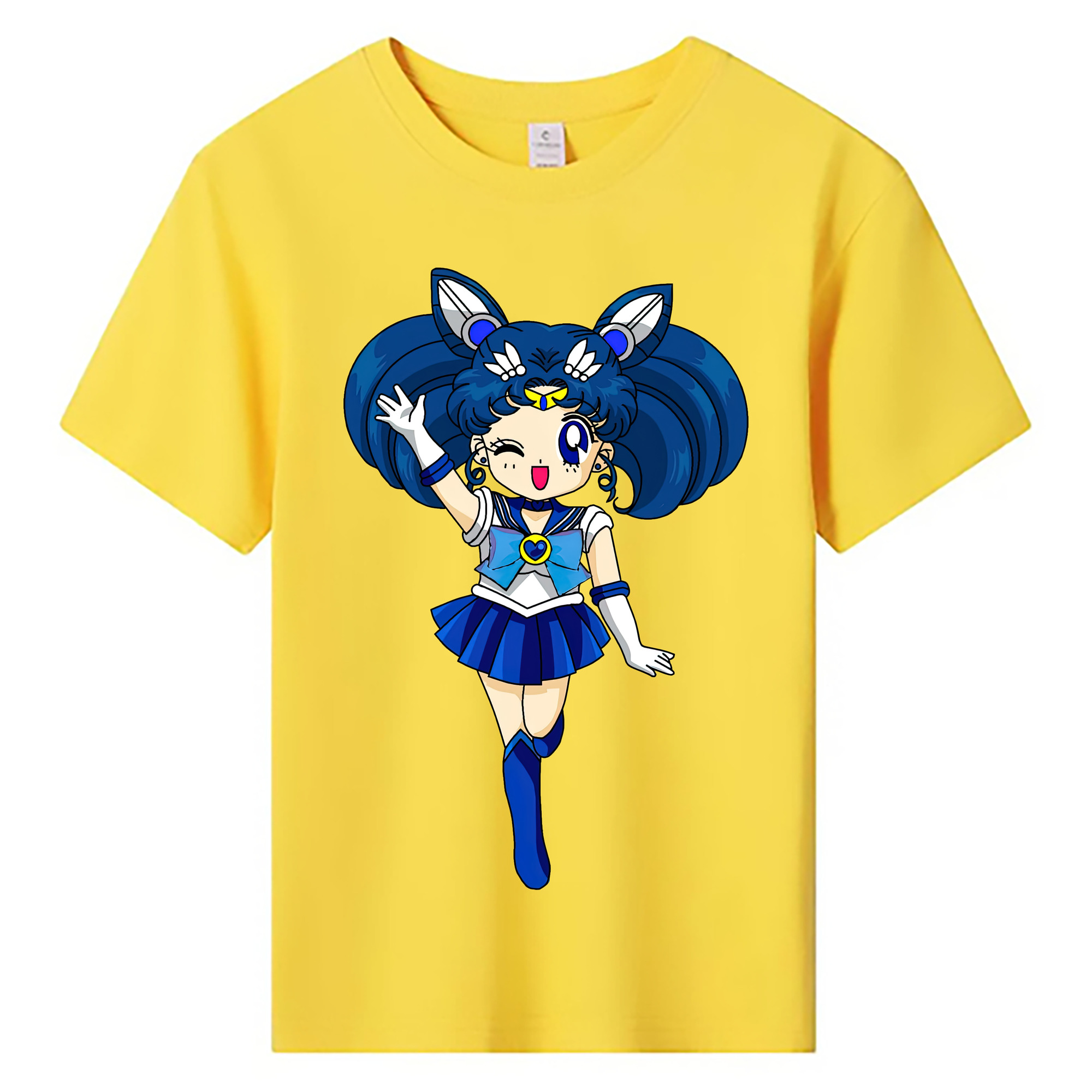 （画像用） 美少女戦士セーラームーン 水野 亜美 みずの あみ Sailor Moon Mizuno Ami 綿100％キッズTシャツ（フロントプリント）