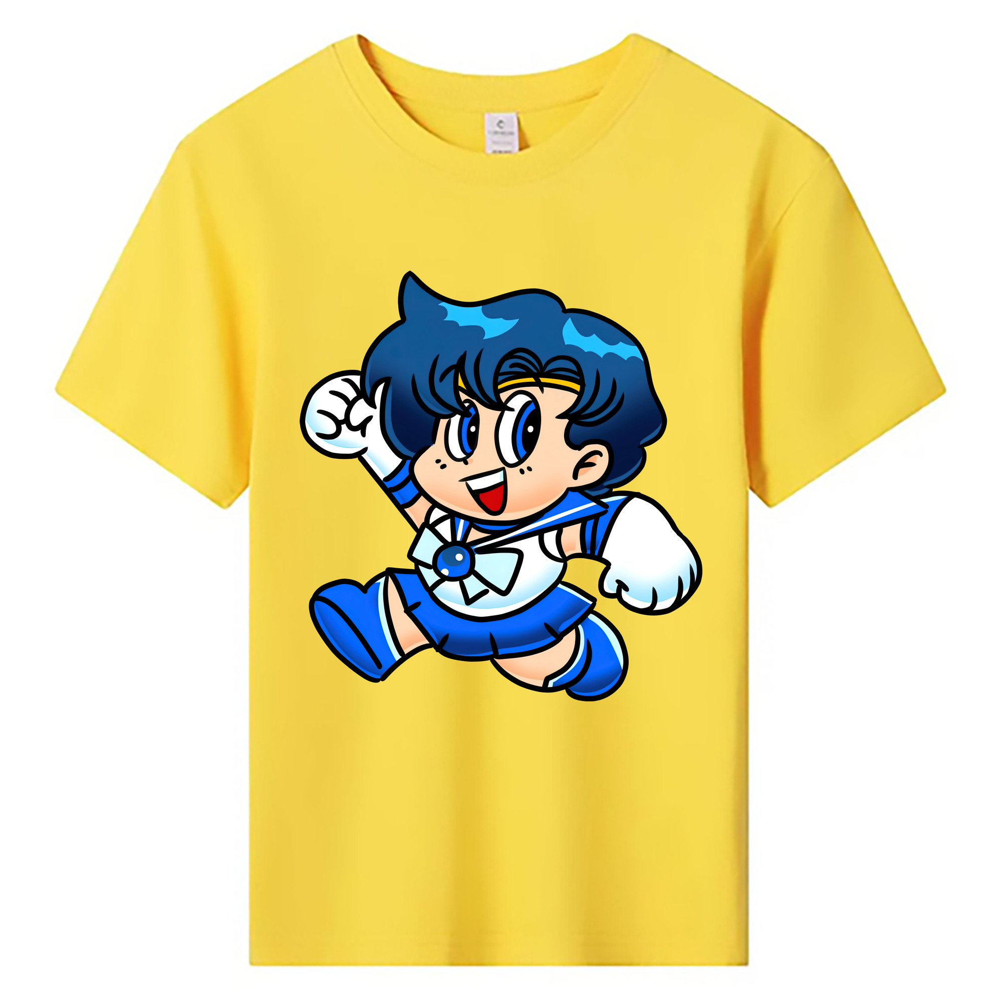 （画像用） 美少女戦士セーラームーン 水野 亜美 みずの あみ Sailor Moon Mizuno Ami 綿100％キッズTシャツ（フロントプリント）