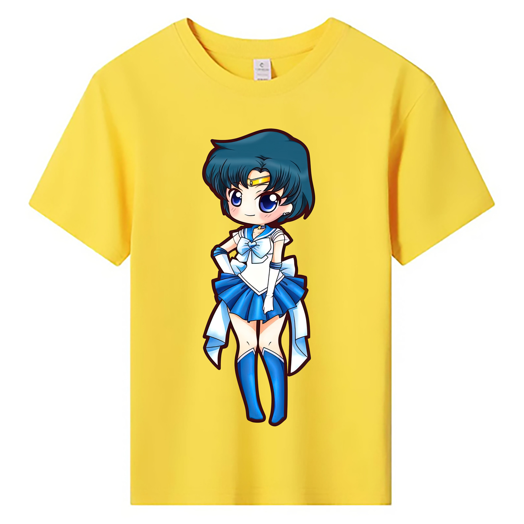 （画像用） 美少女戦士セーラームーン 水野 亜美 みずの あみ Sailor Moon Mizuno Ami 綿100％キッズTシャツ（フロントプリント）