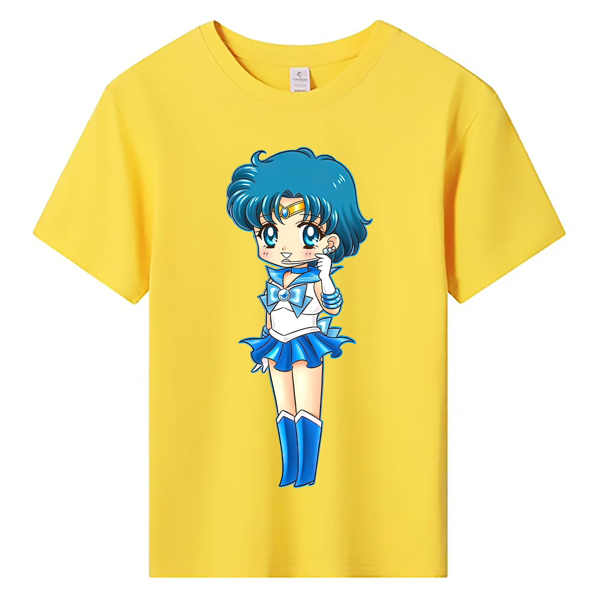 （画像用） 美少女戦士セーラームーン 水野 亜美 みずの あみ Sailor Moon Mizuno Ami 綿100％キッズTシャツ（フロントプリント）