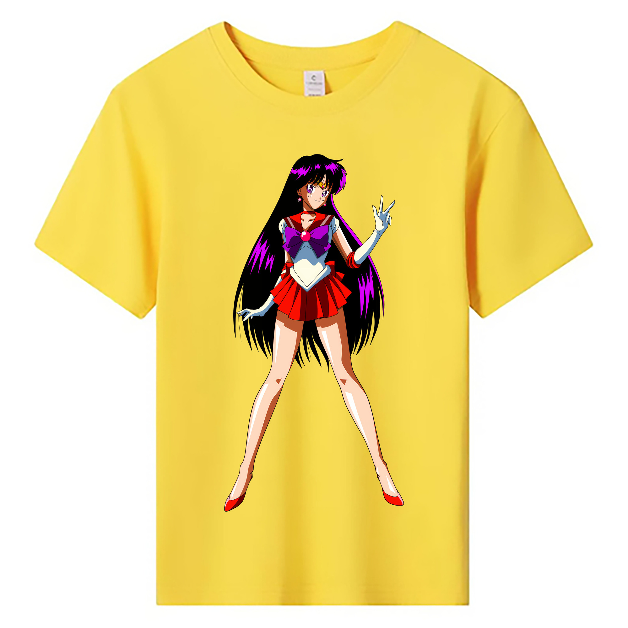 （画像用） 美少女戦士セーラームーン 火野レイ ひの レイ Sailor Moon Hino Rei （セーラーマーズ,Sailor Mars） 綿100％キッズTシャツ（フロントプリント）