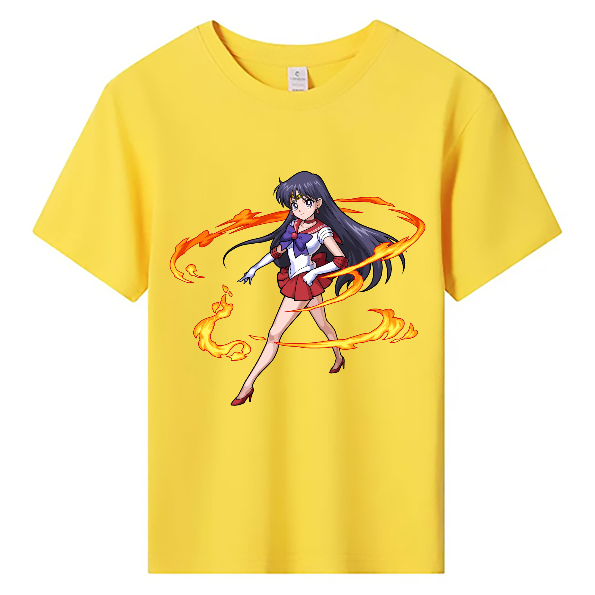 （画像用） 美少女戦士セーラームーン 火野レイ ひの レイ Sailor Moon Hino Rei （セーラーマーズ,Sailor Mars） 綿100％キッズTシャツ（フロントプリント）