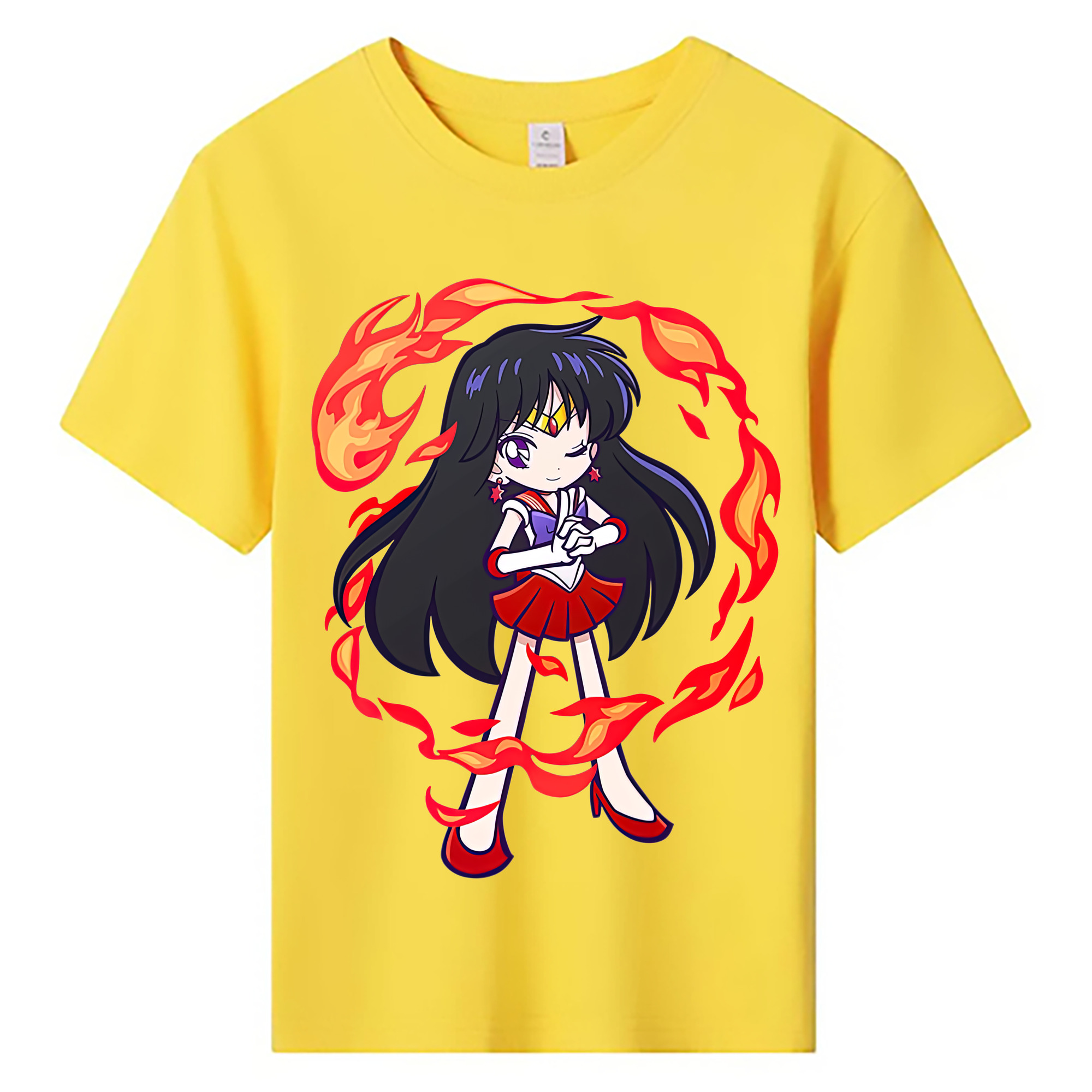 （画像用） 美少女戦士セーラームーン 火野レイ ひの レイ Sailor Moon Hino Rei （セーラーマーズ,Sailor Mars） 綿100％キッズTシャツ（フロントプリント）
