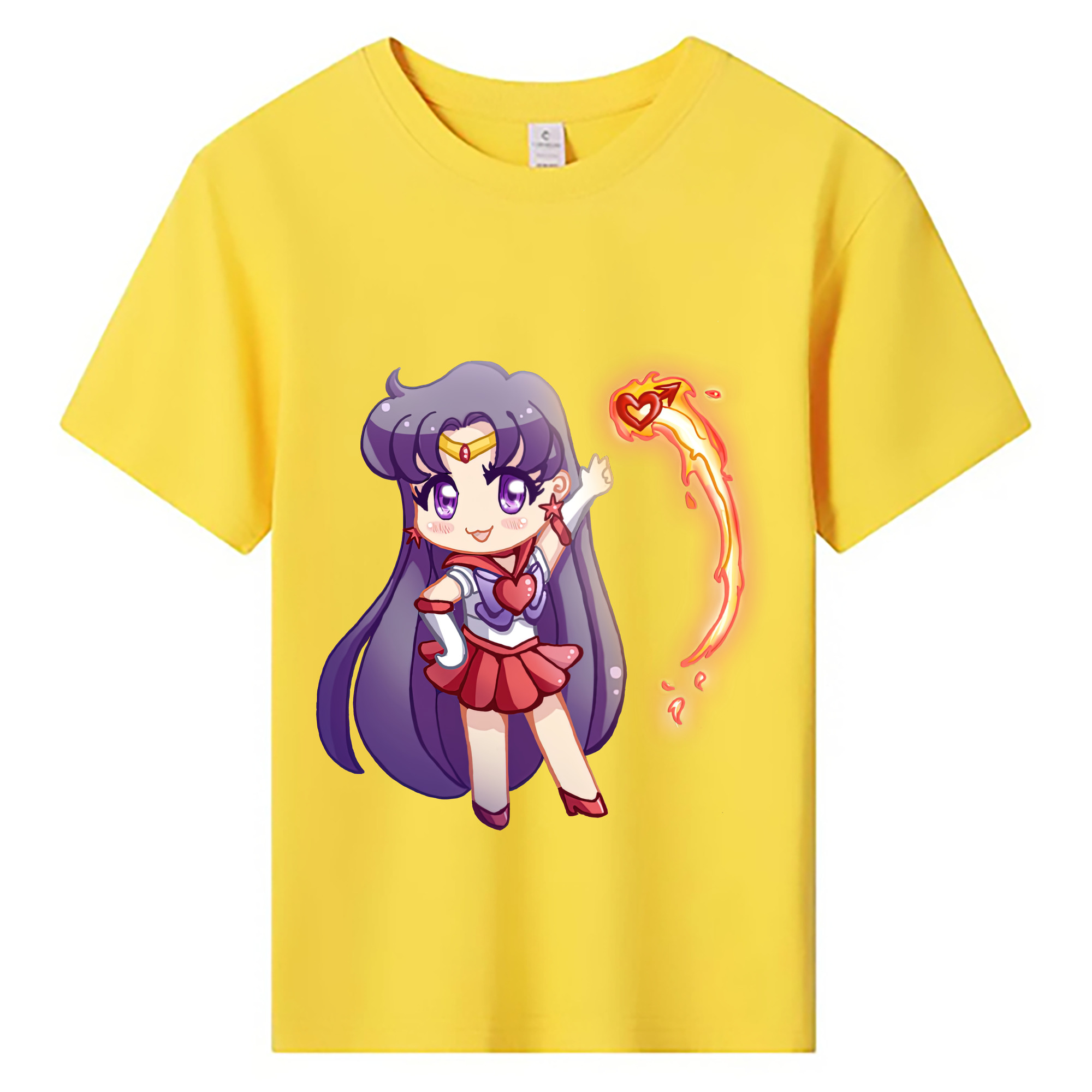（画像用） 美少女戦士セーラームーン 火野レイ ひの レイ Sailor Moon Hino Rei （セーラーマーズ,Sailor Mars） 綿100％キッズTシャツ（フロントプリント）