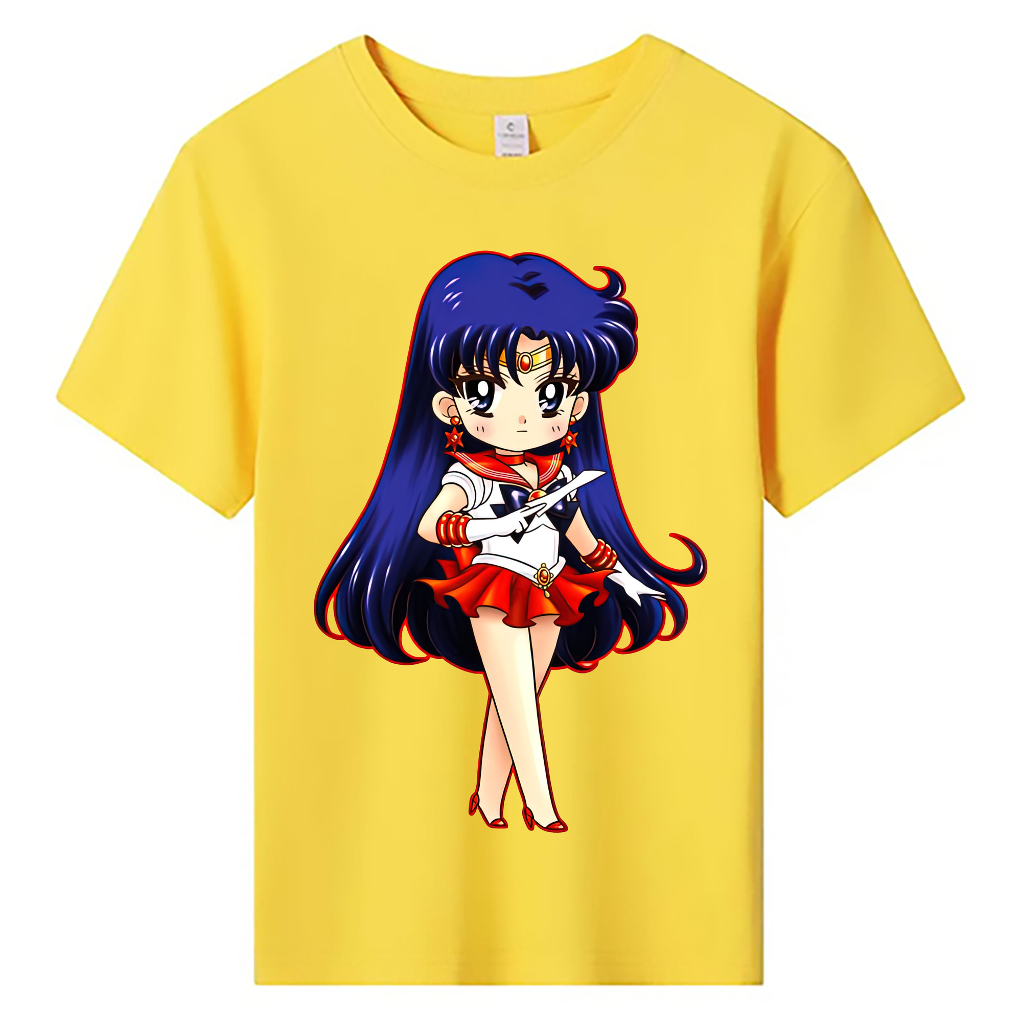 （画像用） 美少女戦士セーラームーン 火野レイ ひの レイ Sailor Moon Hino Rei （セーラーマーズ,Sailor Mars） 綿100％キッズTシャツ（フロントプリント）