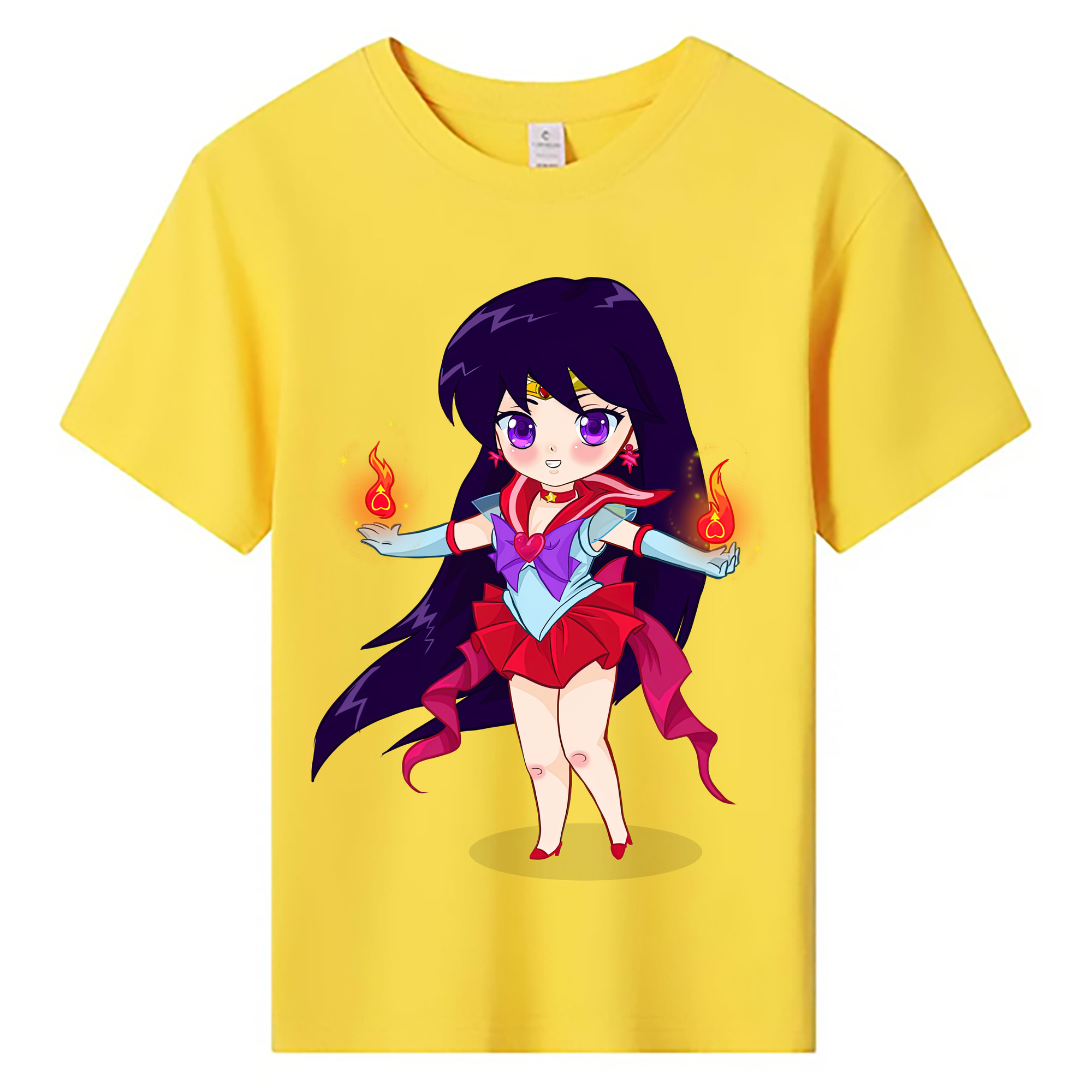 （画像用） 美少女戦士セーラームーン 火野レイ ひの レイ Sailor Moon Hino Rei （セーラーマーズ,Sailor Mars） 綿100％キッズTシャツ（フロントプリント）