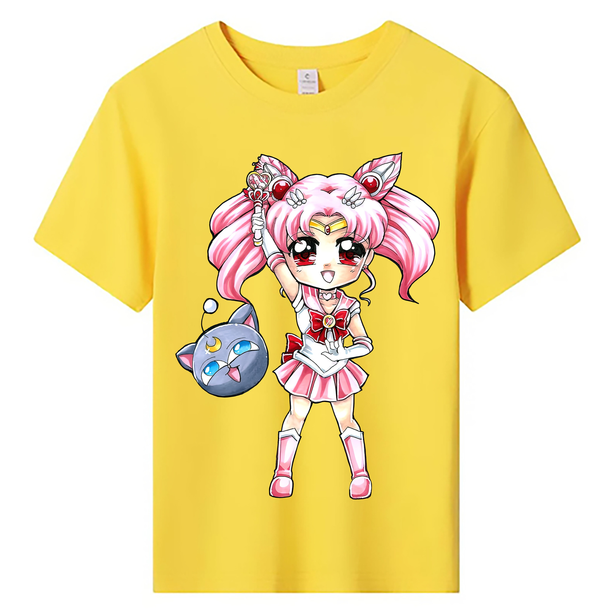 （画像用） 美少女戦士セーラームーン ちびうさ Sailor Moon Chibiusa Tsukino Usagi Small Lady Serenity 綿100％キッズTシャツ（フロントプリント）