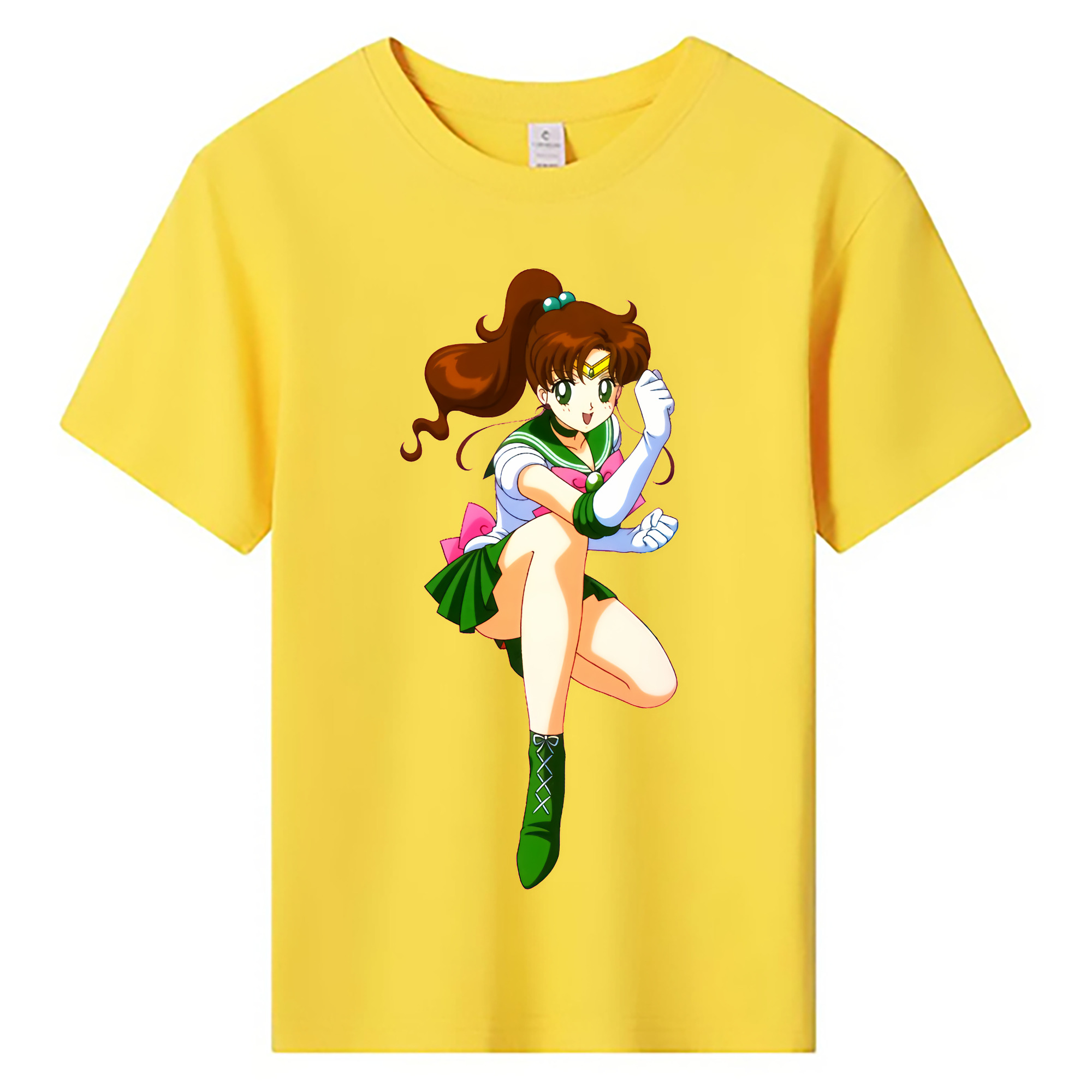 （画像用） 美少女戦士セーラームーン 木野 まこと きの まこと Sailor Moon Kino Makoto （セーラージュピター；Sailor Jupiter） 綿100％キッズTシャツ（フロントプリント）