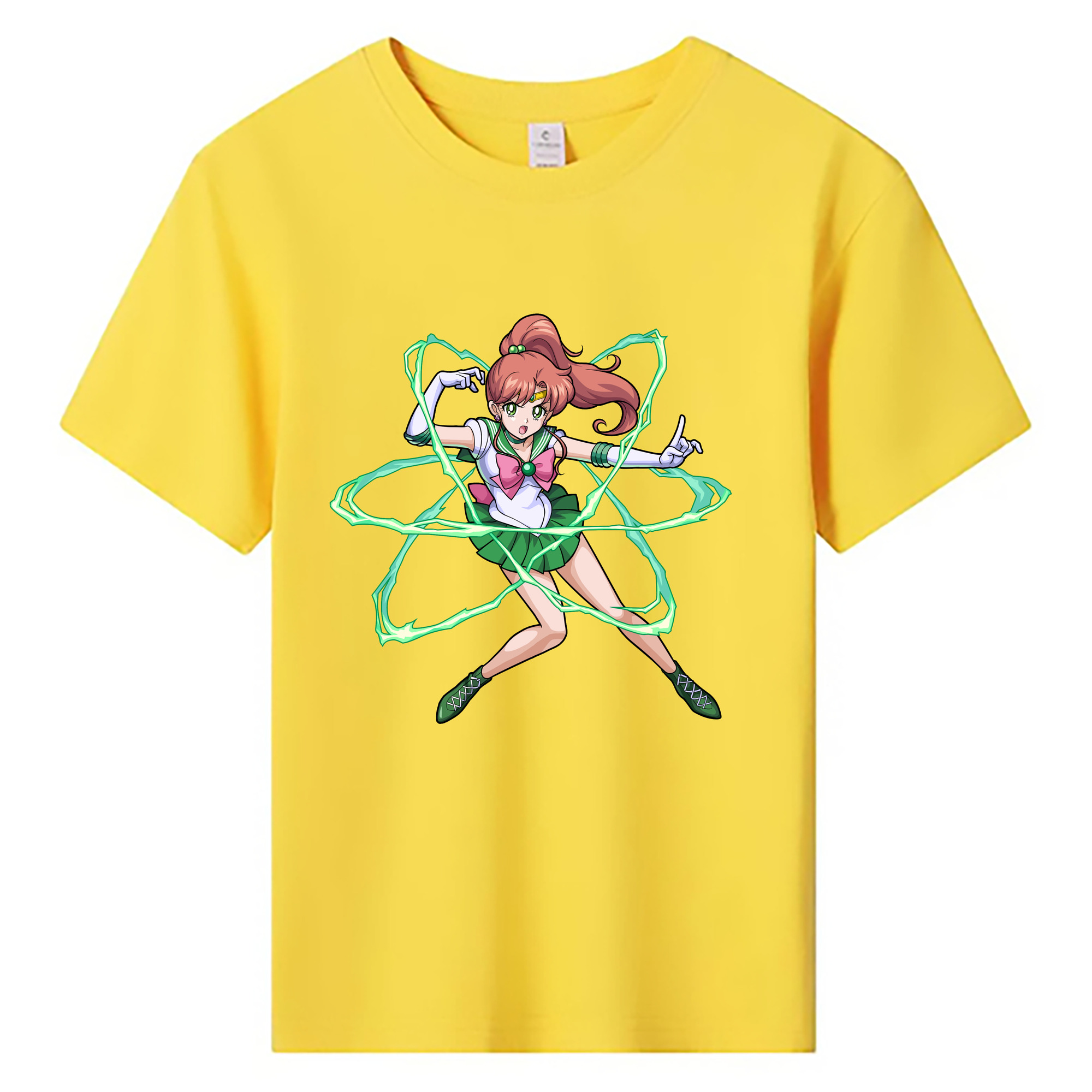 （画像用） 美少女戦士セーラームーン 木野 まこと きの まこと Sailor Moon Kino Makoto （セーラージュピター；Sailor Jupiter） 綿100％キッズTシャツ（フロントプリント）