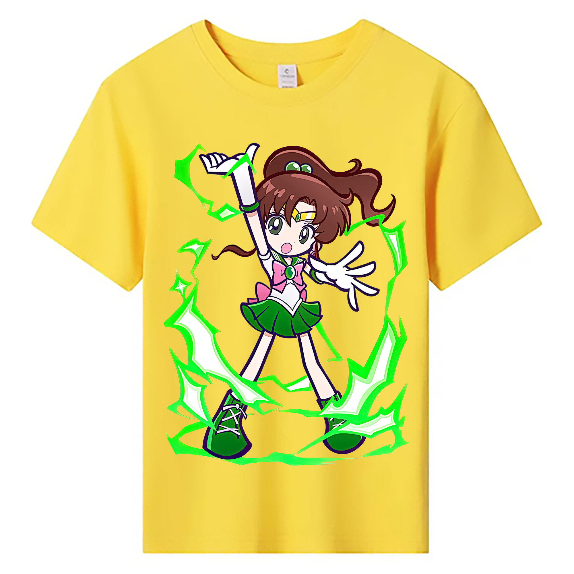（画像用） 美少女戦士セーラームーン 木野 まこと きの まこと Sailor Moon Kino Makoto （セーラージュピター；Sailor Jupiter） 綿100％キッズTシャツ（フロントプリント）