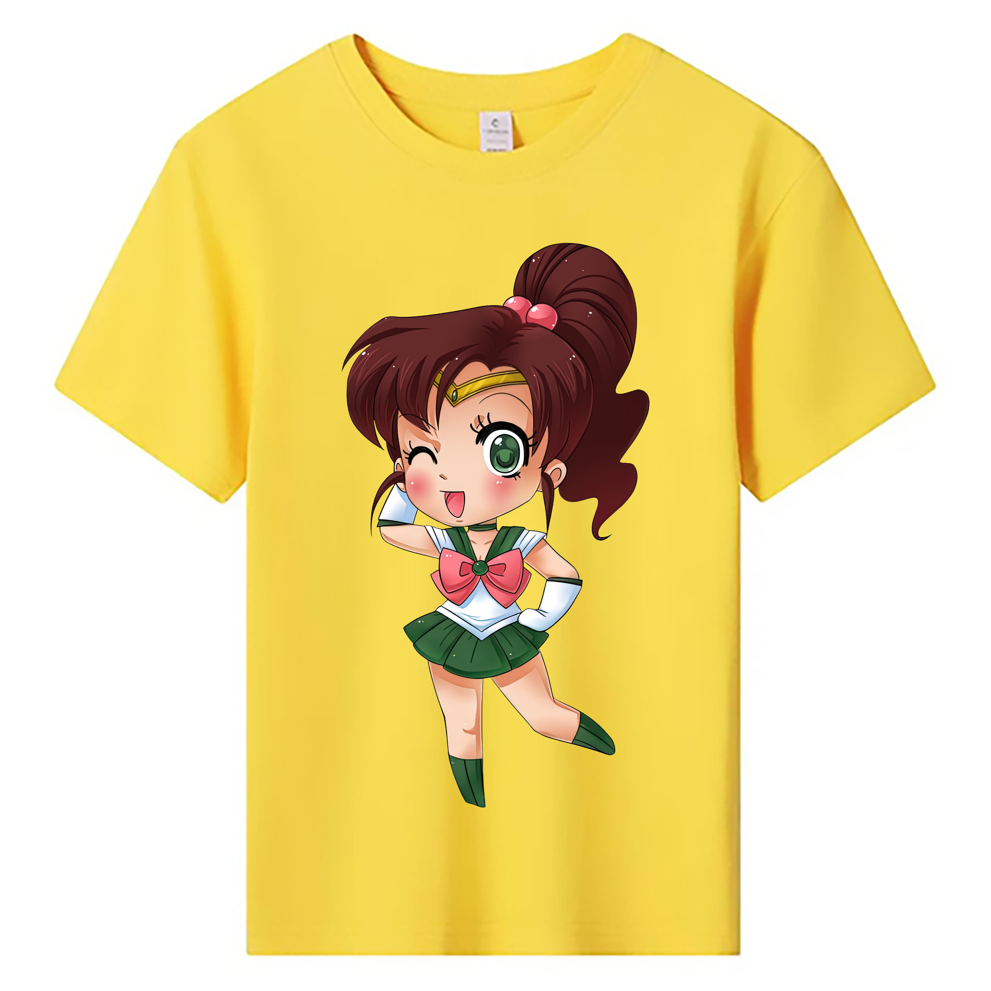 （画像用） 美少女戦士セーラームーン 木野 まこと きの まこと Sailor Moon Kino Makoto （セーラージュピター；Sailor Jupiter） 綿100％キッズTシャツ（フロントプリント）