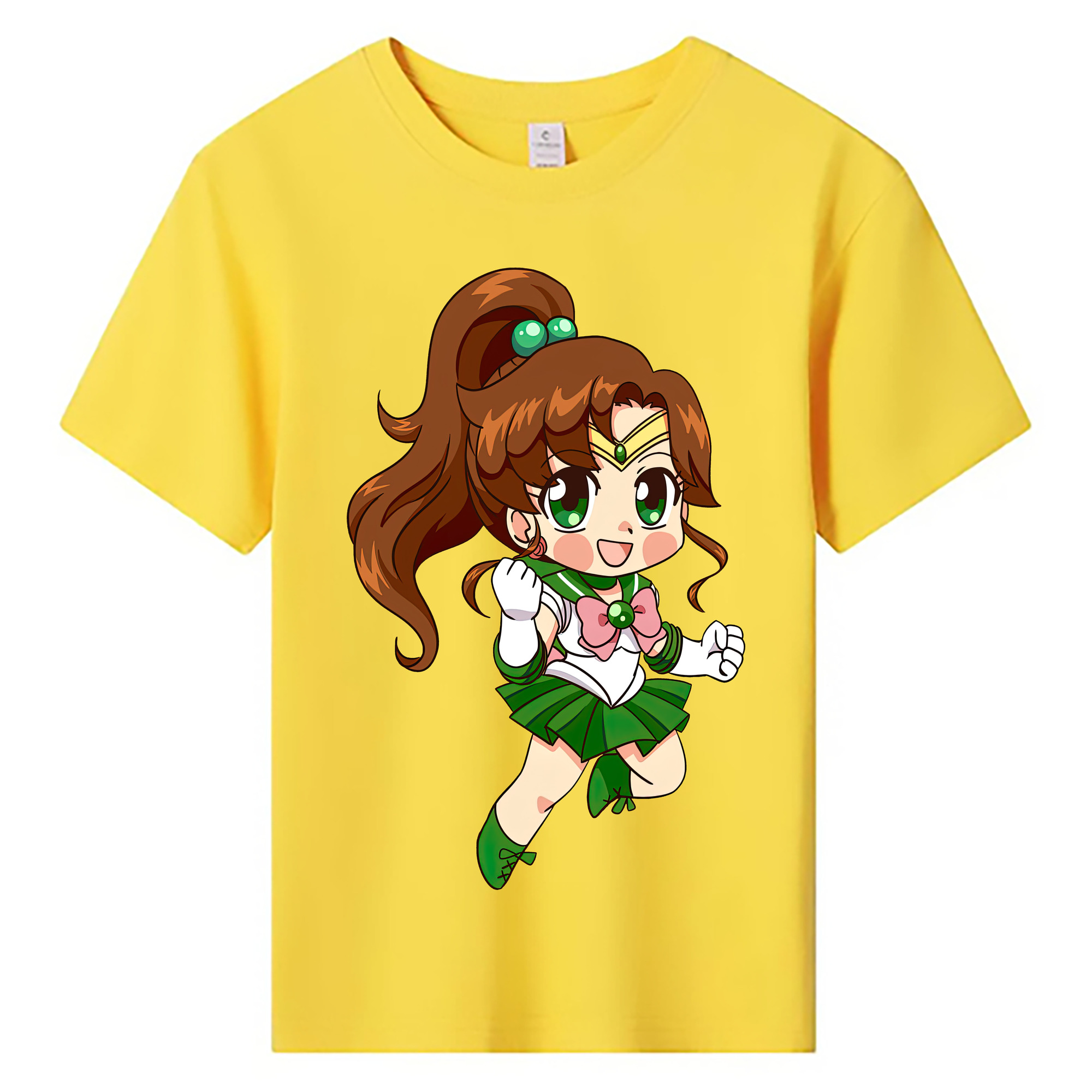 （画像用） 美少女戦士セーラームーン 木野 まこと きの まこと Sailor Moon Kino Makoto （セーラージュピター；Sailor Jupiter） 綿100％キッズTシャツ（フロントプリント）