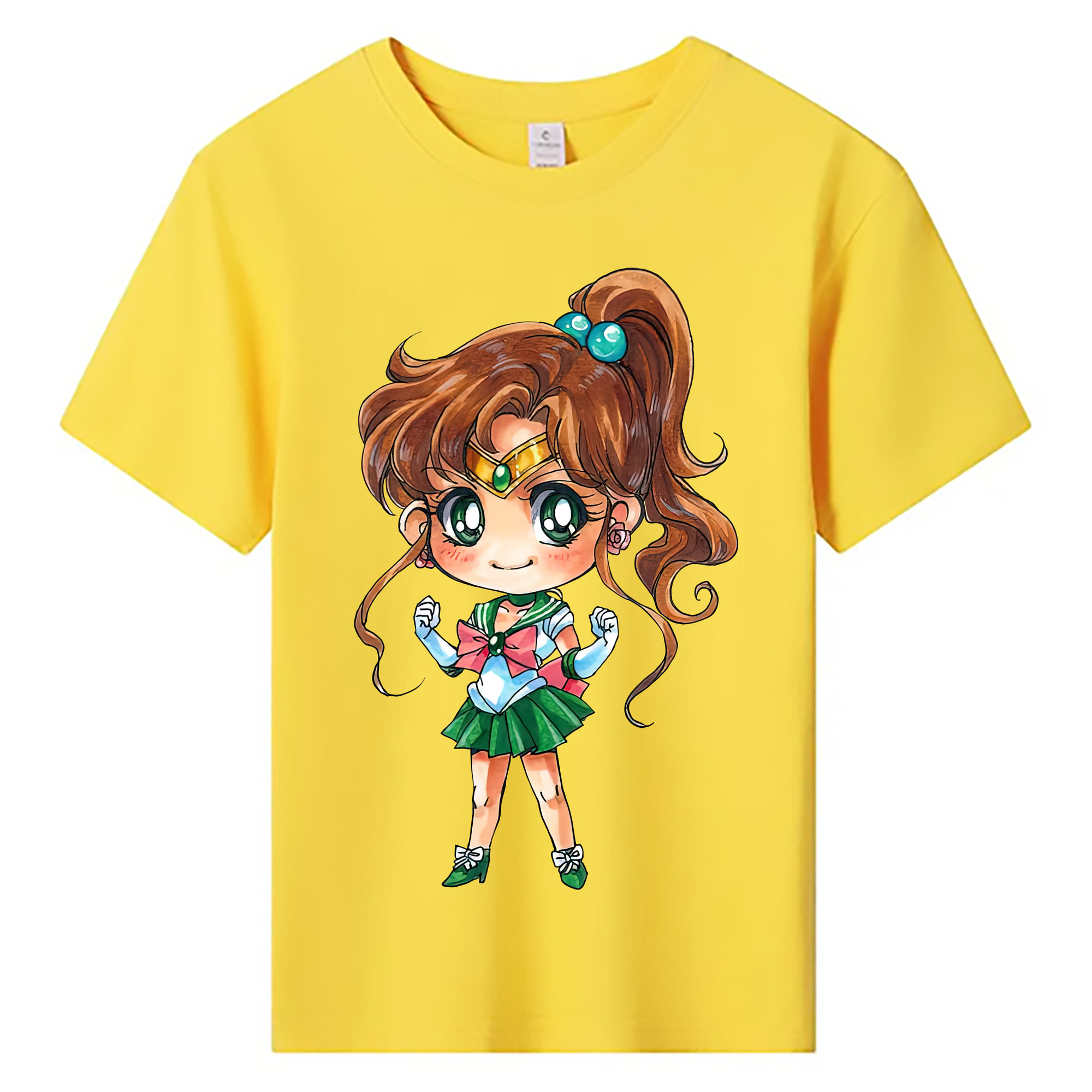 （画像用） 美少女戦士セーラームーン 木野 まこと きの まこと Sailor Moon Kino Makoto （セーラージュピター；Sailor Jupiter） 綿100％キッズTシャツ（フロントプリント）