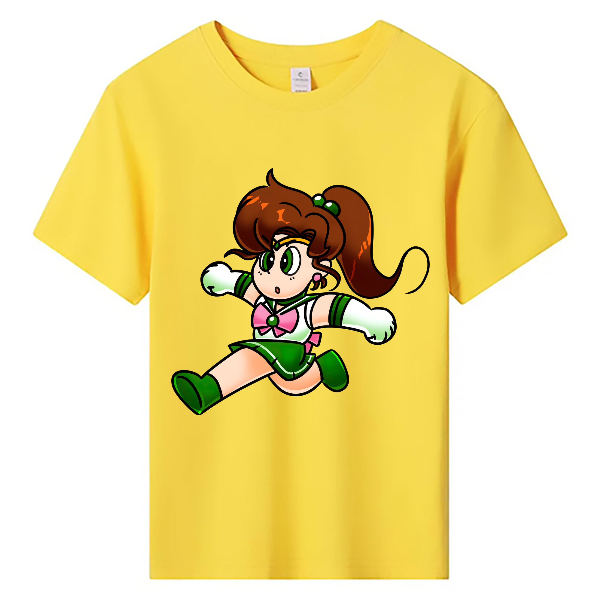 （画像用） 美少女戦士セーラームーン 木野 まこと きの まこと Sailor Moon Kino Makoto （セーラージュピター；Sailor Jupiter） 綿100％キッズTシャツ（フロントプリント）