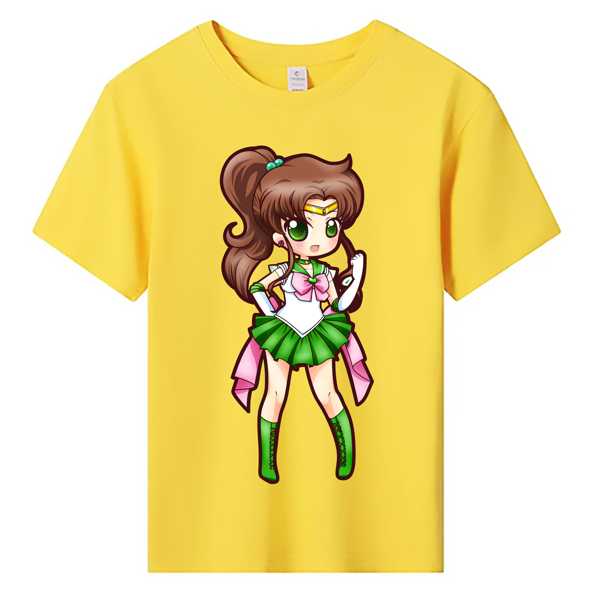 （画像用） 美少女戦士セーラームーン 木野 まこと きの まこと Sailor Moon Kino Makoto （セーラージュピター；Sailor Jupiter） 綿100％キッズTシャツ（フロントプリント）