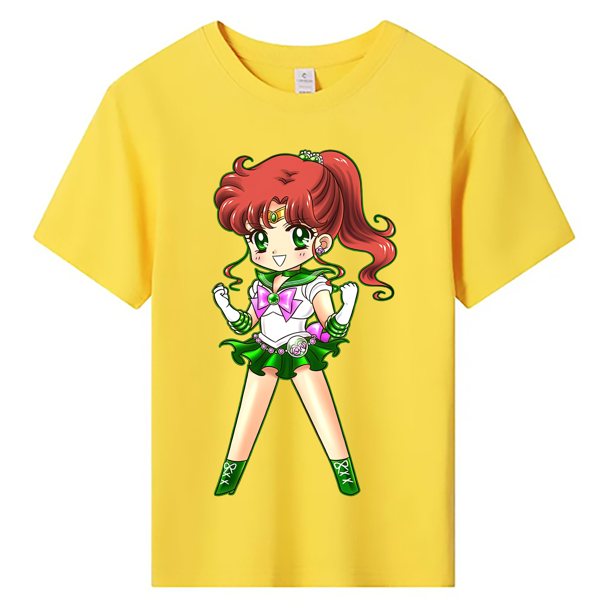（画像用） 美少女戦士セーラームーン 木野 まこと きの まこと Sailor Moon Kino Makoto （セーラージュピター；Sailor Jupiter） 綿100％キッズTシャツ（フロントプリント）