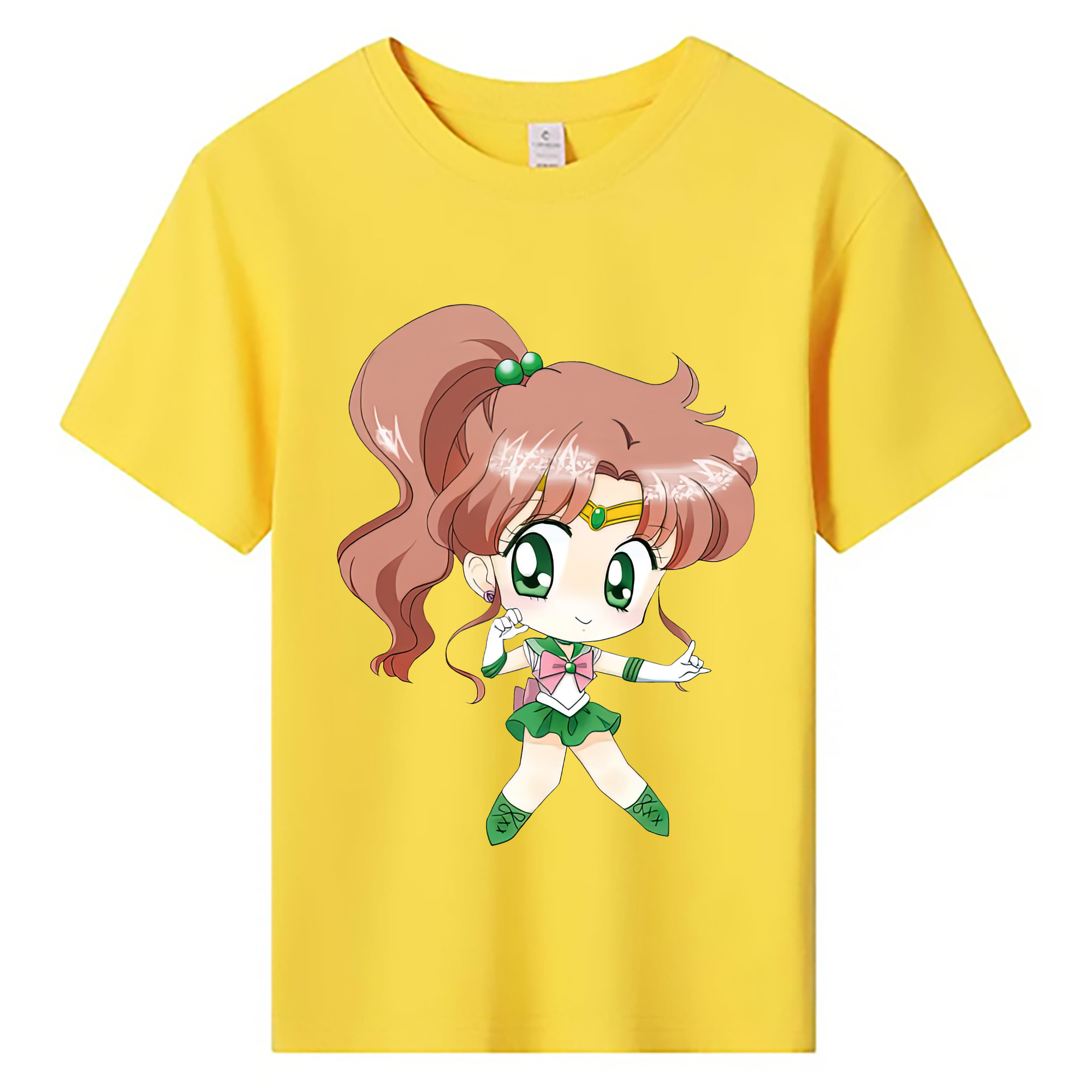 （画像用） 美少女戦士セーラームーン 木野 まこと きの まこと Sailor Moon Kino Makoto （セーラージュピター；Sailor Jupiter） 綿100％キッズTシャツ（フロントプリント）