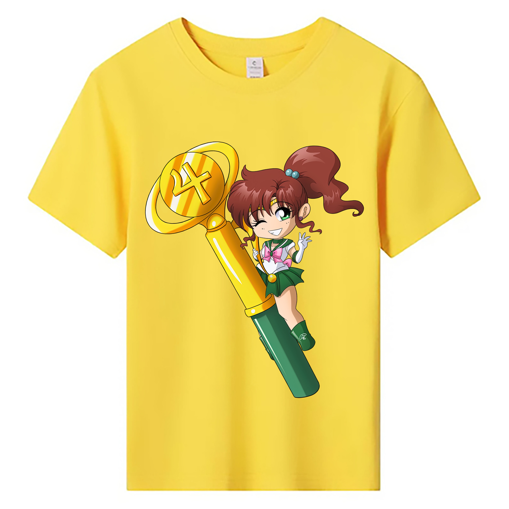 （画像用） 美少女戦士セーラームーン 木野 まこと きの まこと Sailor Moon Kino Makoto （セーラージュピター；Sailor Jupiter） 綿100％キッズTシャツ（フロントプリント）