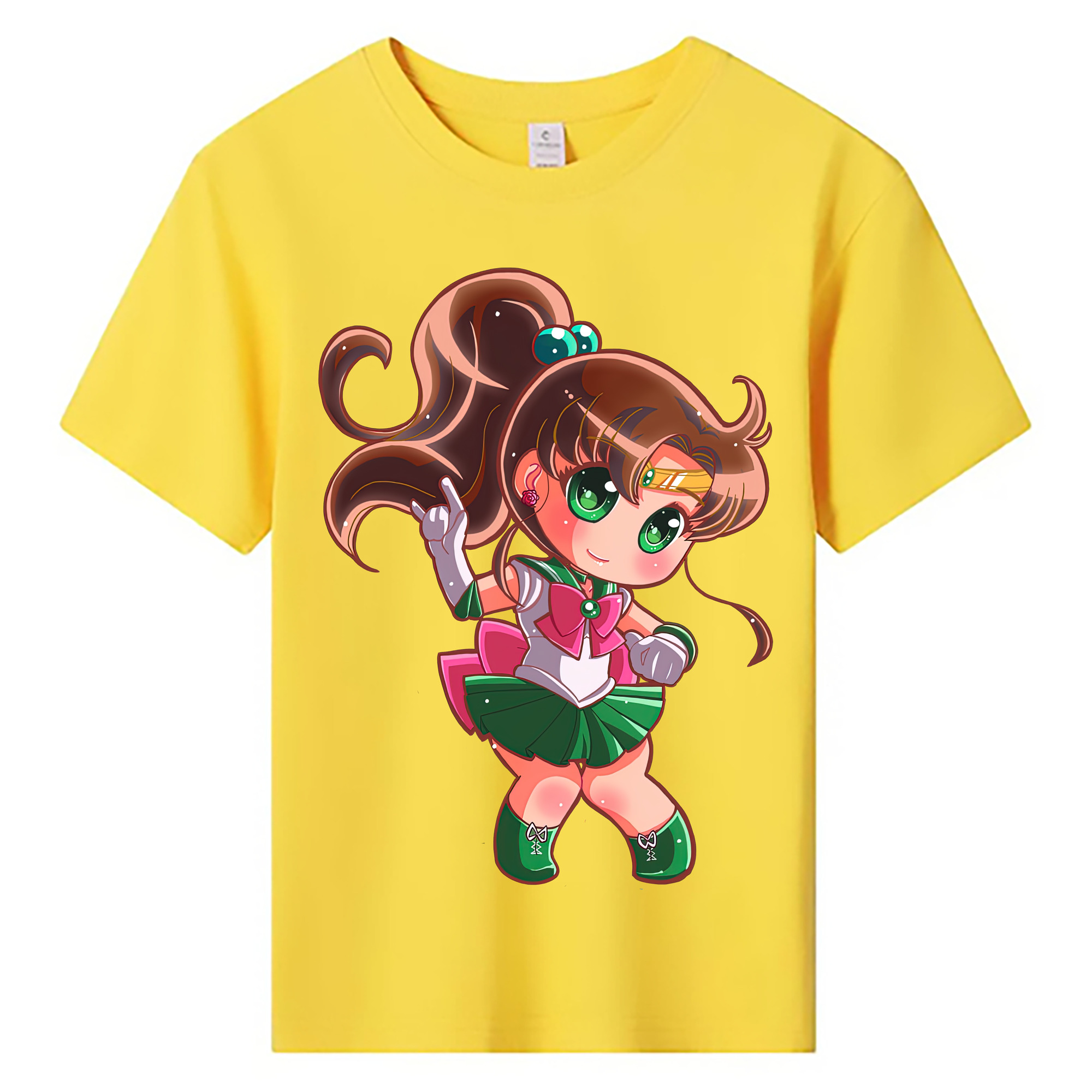 （画像用） 美少女戦士セーラームーン 木野 まこと きの まこと Sailor Moon Kino Makoto （セーラージュピター；Sailor Jupiter） 綿100％キッズTシャツ（フロントプリント）