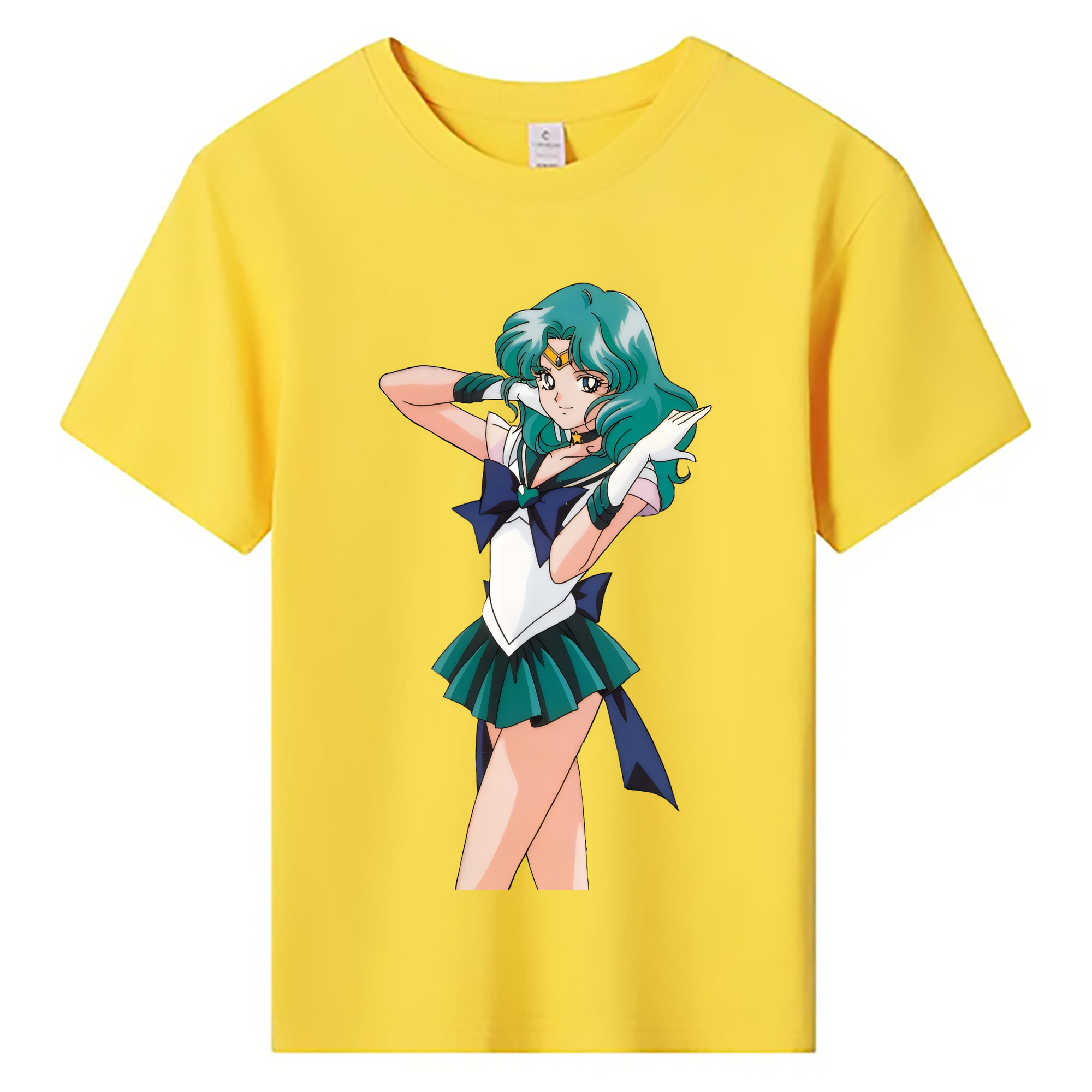 （画像用） 美少女戦士セーラームーン 海王 みちる（かいおう みちる） Sailor Moon Kaiou Michiru 綿100％キッズTシャツ（フロントプリント）