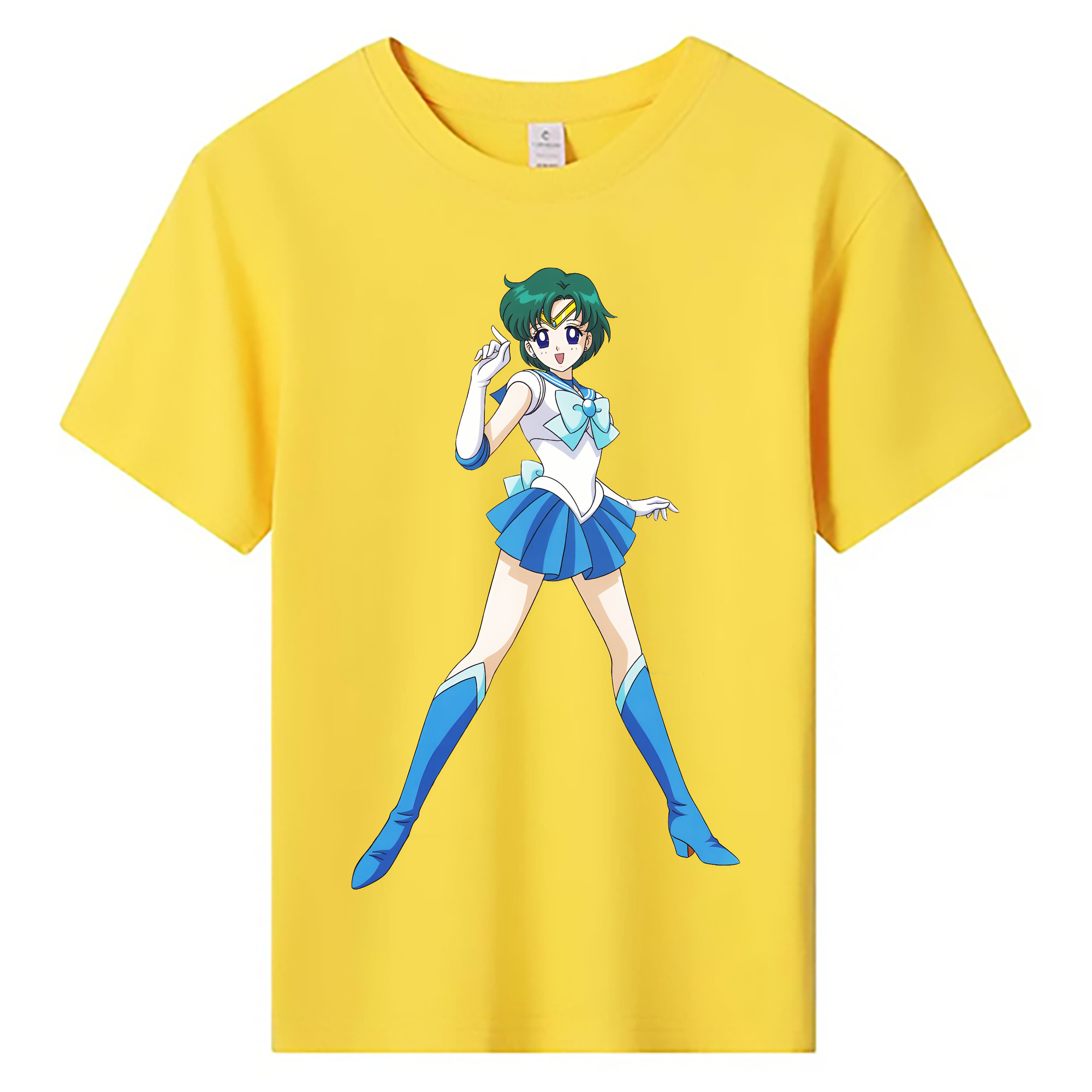 （画像用） 美少女戦士セーラームーン 海王 みちる（かいおう みちる） Sailor Moon Kaiou Michiru 綿100％キッズTシャツ（フロントプリント）