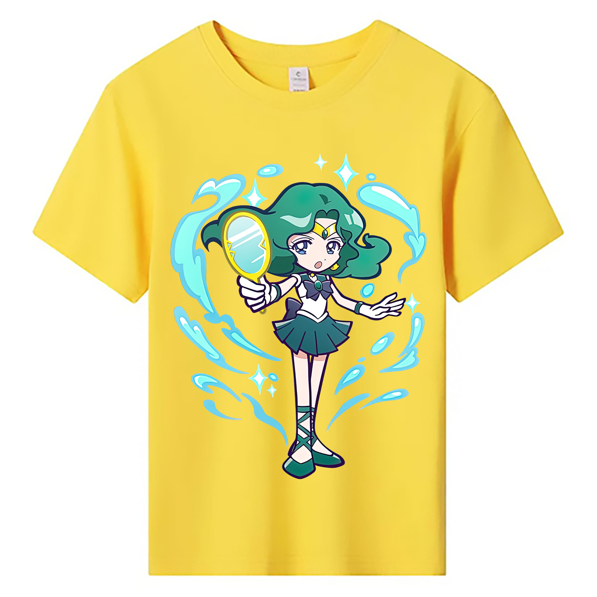 （画像用） 美少女戦士セーラームーン 海王 みちる（かいおう みちる） Sailor Moon Kaiou Michiru 綿100％キッズTシャツ（フロントプリント）