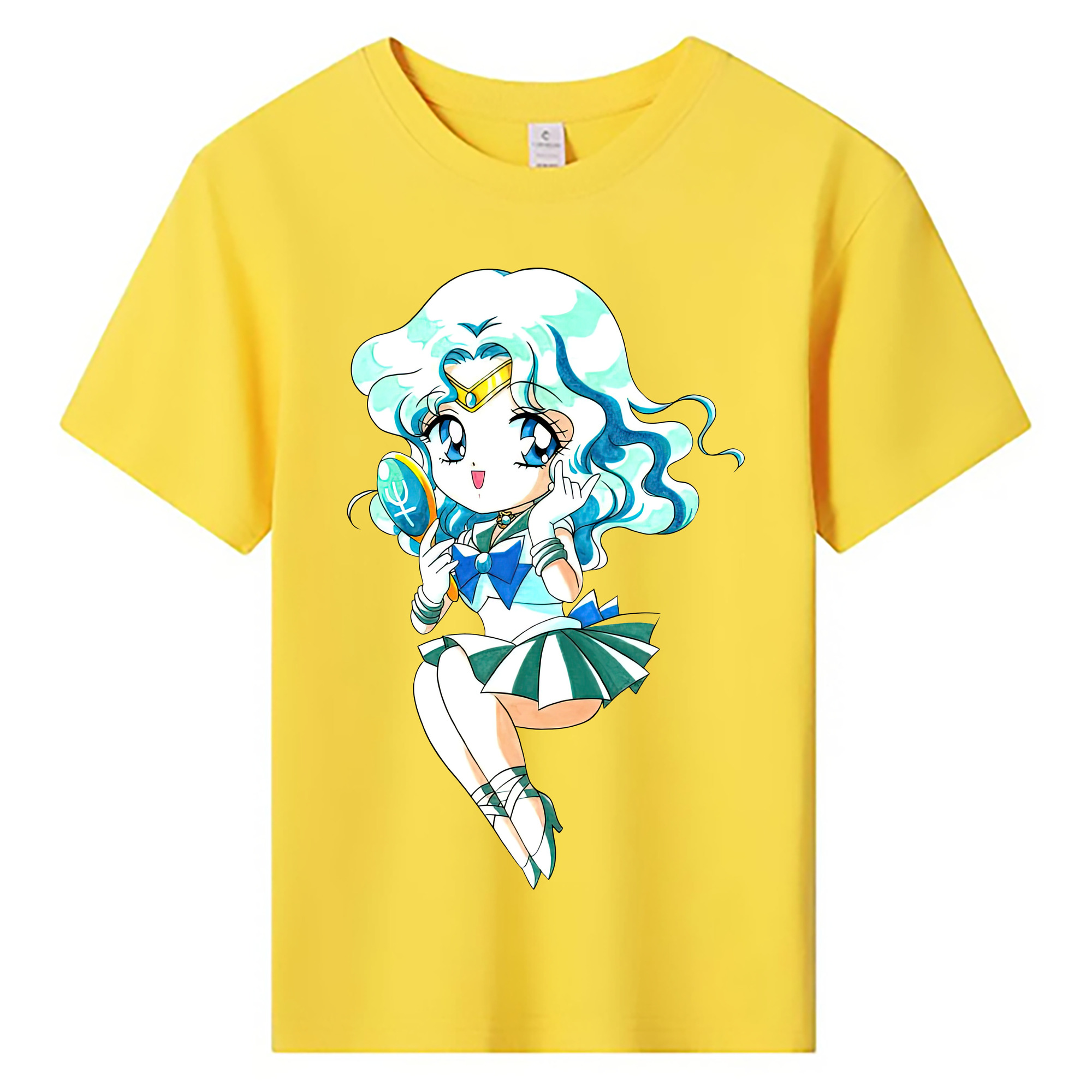 （画像用） 美少女戦士セーラームーン 海王 みちる（かいおう みちる） Sailor Moon Kaiou Michiru 綿100％キッズTシャツ（フロントプリント）