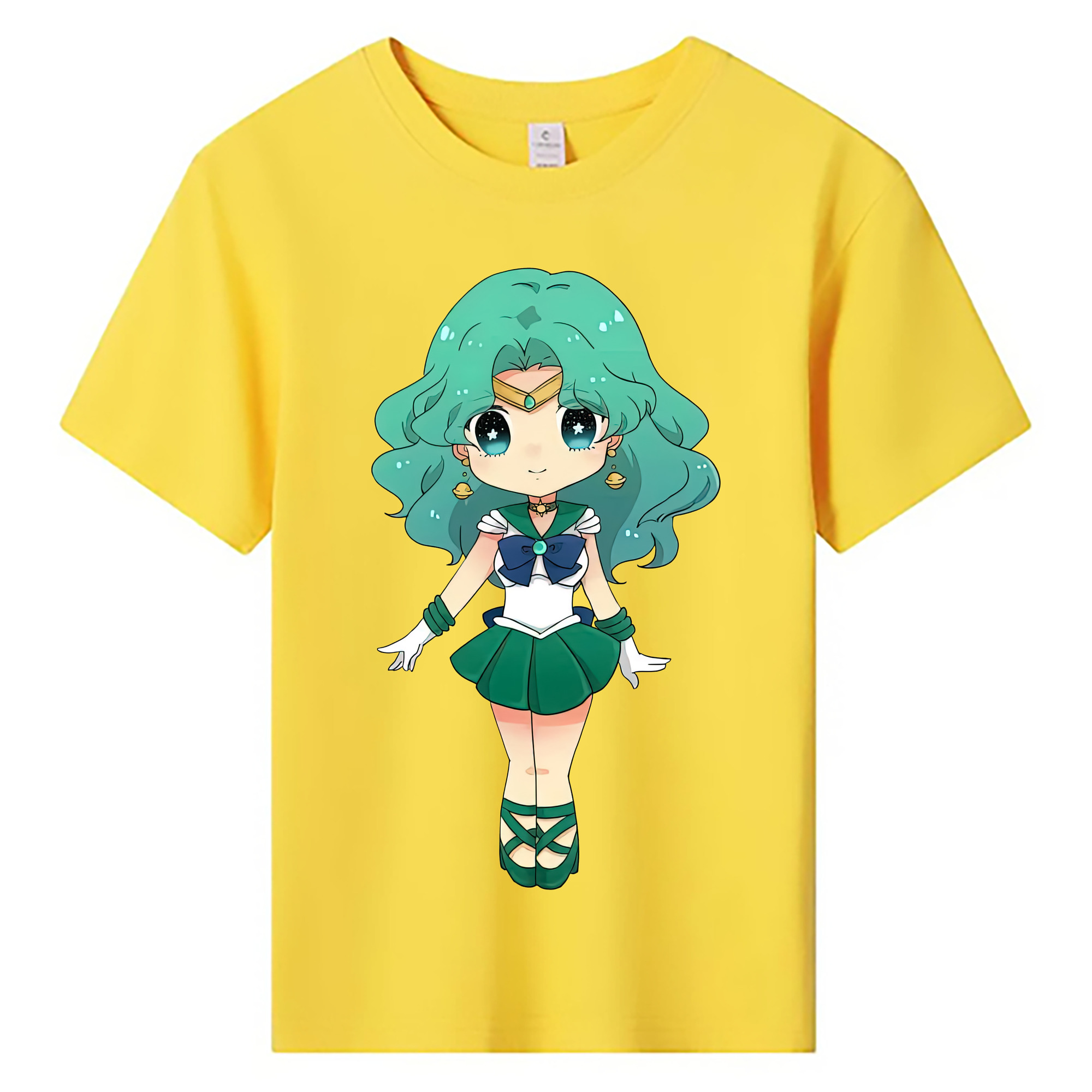（画像用） 美少女戦士セーラームーン 海王 みちる（かいおう みちる） Sailor Moon Kaiou Michiru 綿100％キッズTシャツ（フロントプリント）
