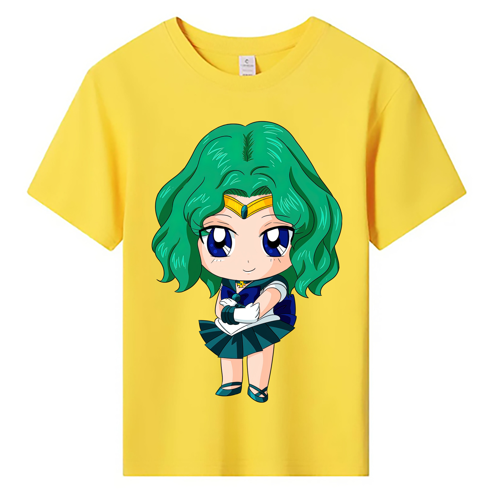 （画像用） 美少女戦士セーラームーン 海王 みちる（かいおう みちる） Sailor Moon Kaiou Michiru 綿100％キッズTシャツ（フロントプリント）